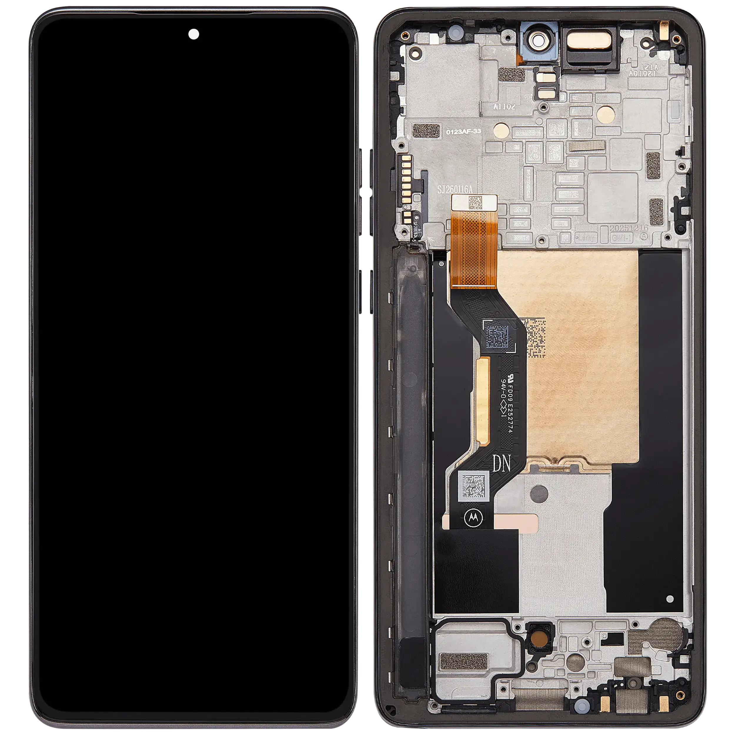OLED-Display mit Rahmen Compatible für Motorola Moto G Stylus 5G (XT2619/2026) (Refurbished) (Coal Smoke)