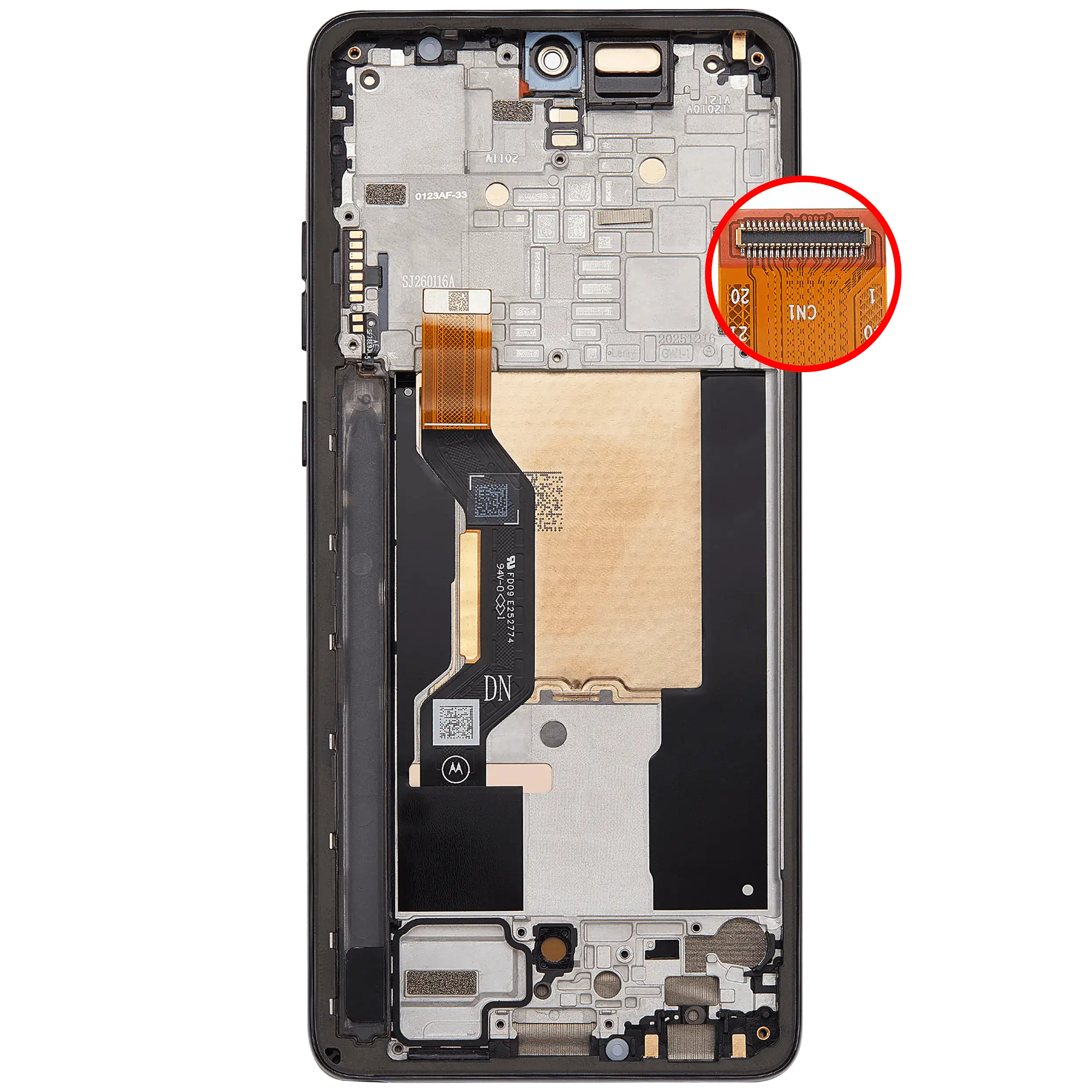 OLED-Display mit Rahmen Compatible für Motorola Moto G Stylus 5G (XT2619/2026) (Refurbished) (Coal Smoke)