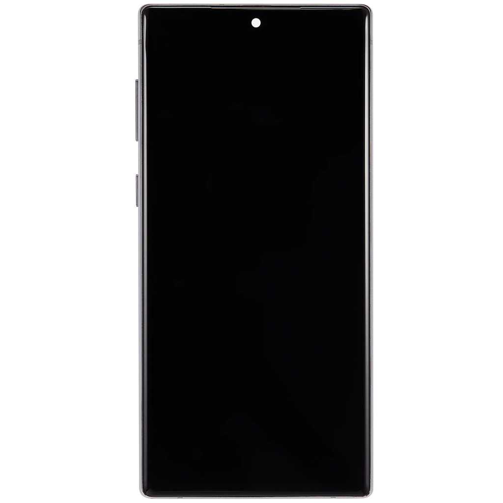 LCD-Display mit Rahmen (Without FingerPrint Sensor) für Samsung Galaxy Note 10 (US & International)(Aftermarket: Incell)(Aura Glow / Silver)