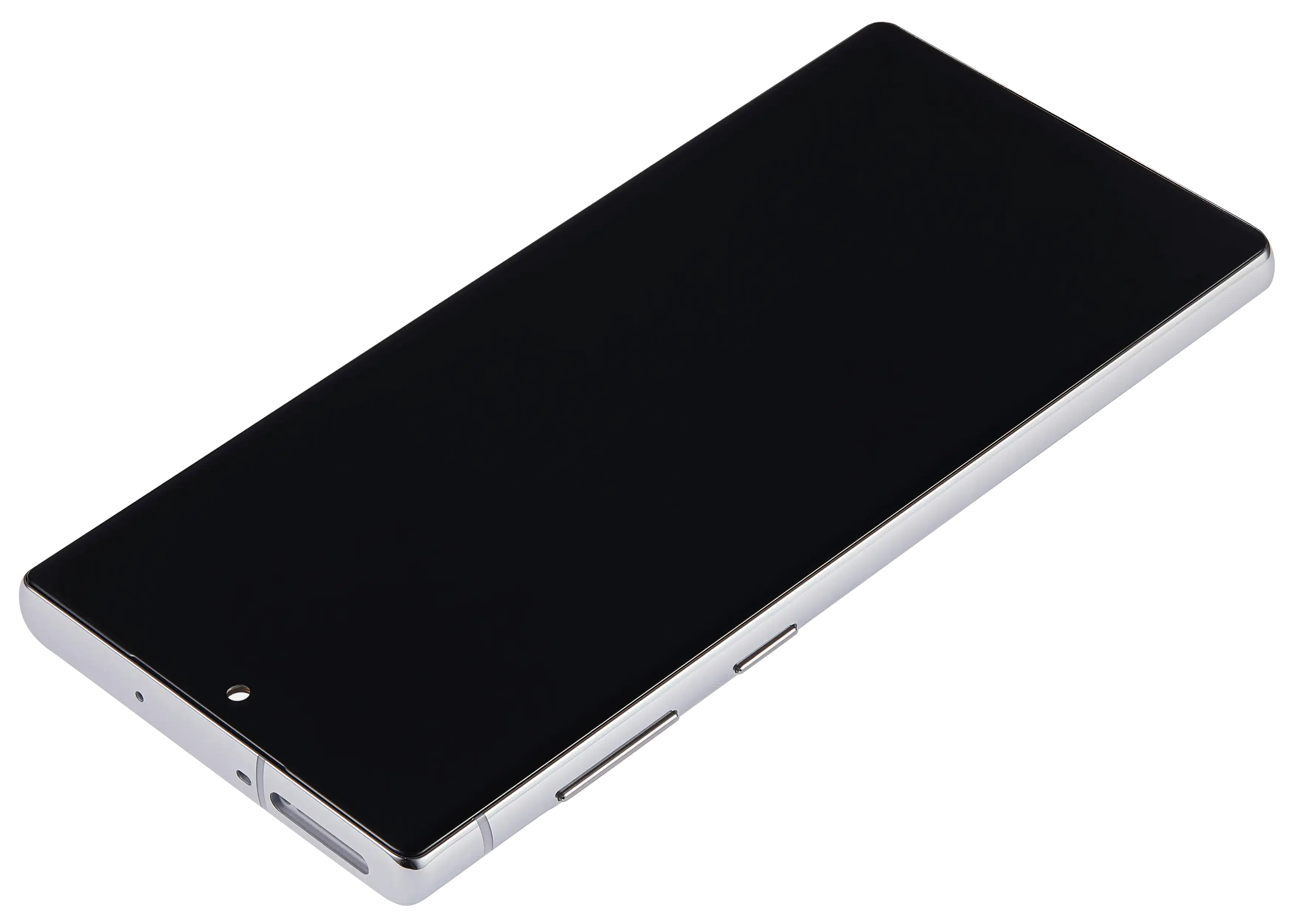 LCD-Display mit Rahmen (Without FingerPrint Sensor) für Samsung Galaxy Note 10 (US & International)(Aftermarket: Incell)(Aura Glow / Silver)