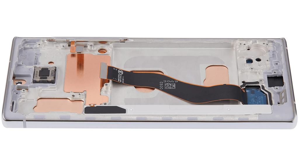 LCD-Display mit Rahmen (Without FingerPrint Sensor) für Samsung Galaxy Note 10 (US & International)(Aftermarket: Incell)(Aura Glow / Silver)