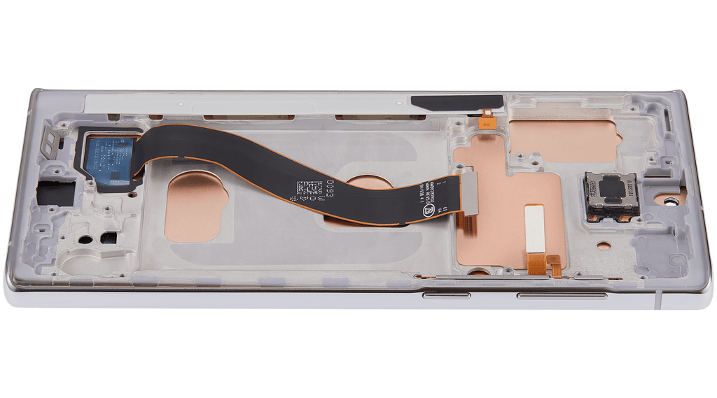 LCD-Display mit Rahmen (Without FingerPrint Sensor) für Samsung Galaxy Note 10 (US & International)(Aftermarket: Incell)(Aura Glow / Silver)