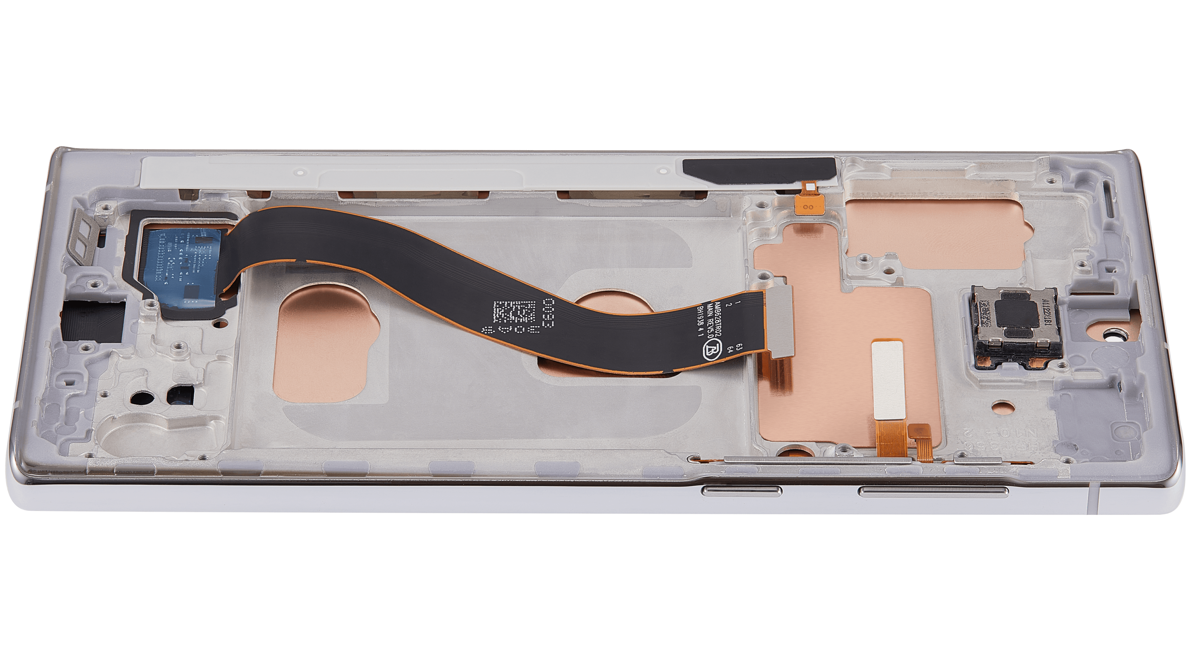LCD-Display mit Rahmen (Without FingerPrint Sensor) für Samsung Galaxy Note 10 (US & International)(Aftermarket: Incell)(Aura Glow / Silver)