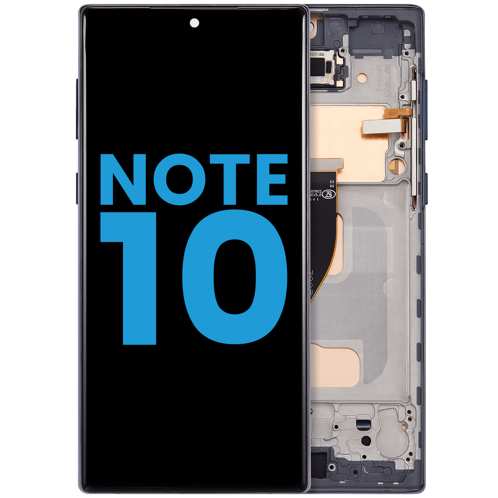 LCD-Display mit Rahmen (Without FingerPrint Sensor) für Samsung Galaxy Note 10 (US & International)(Aftermarket: Incell)(Aura Black)