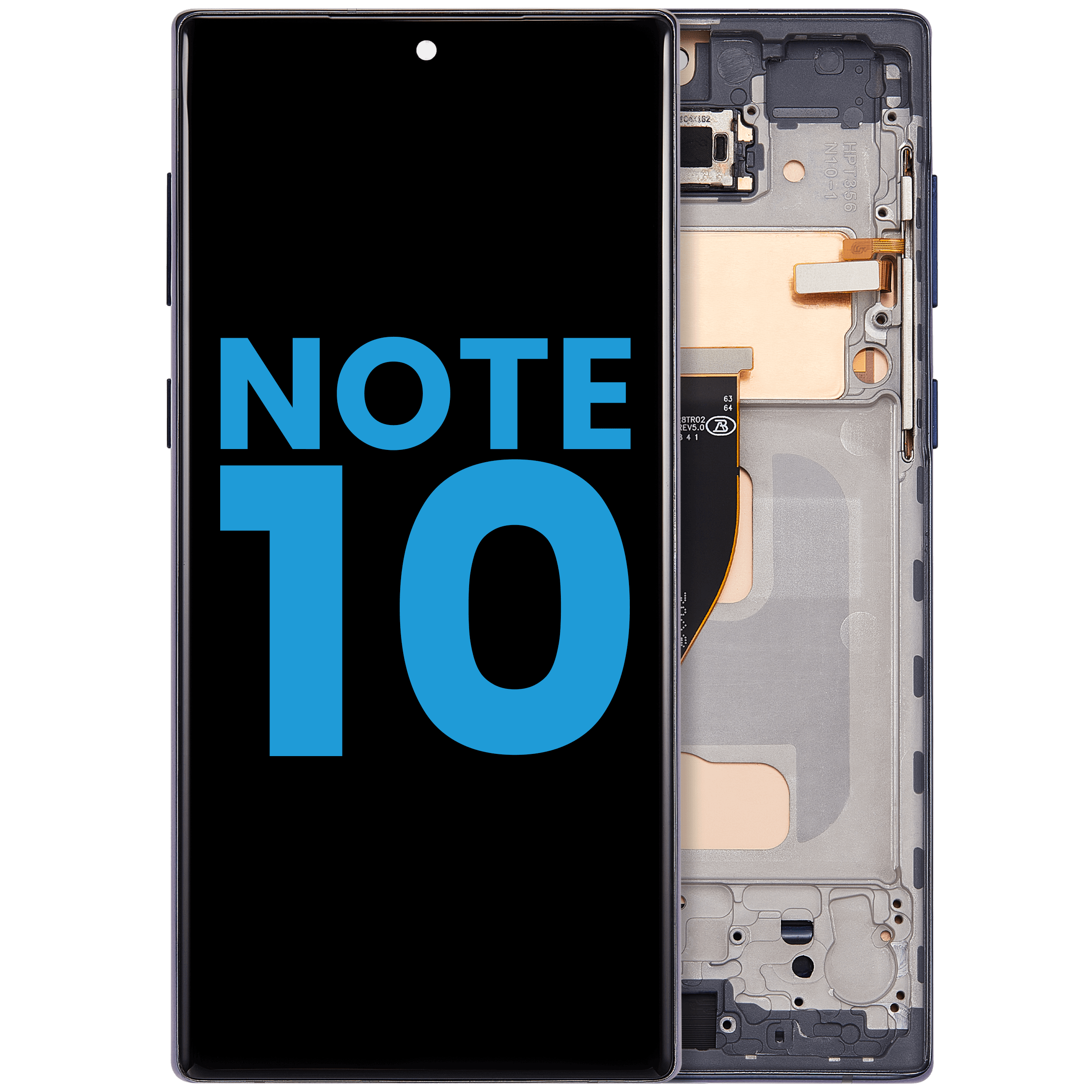 LCD-Display mit Rahmen (Without FingerPrint Sensor) für Samsung Galaxy Note 10 (US & International)(Aftermarket: Incell)(Aura Black)