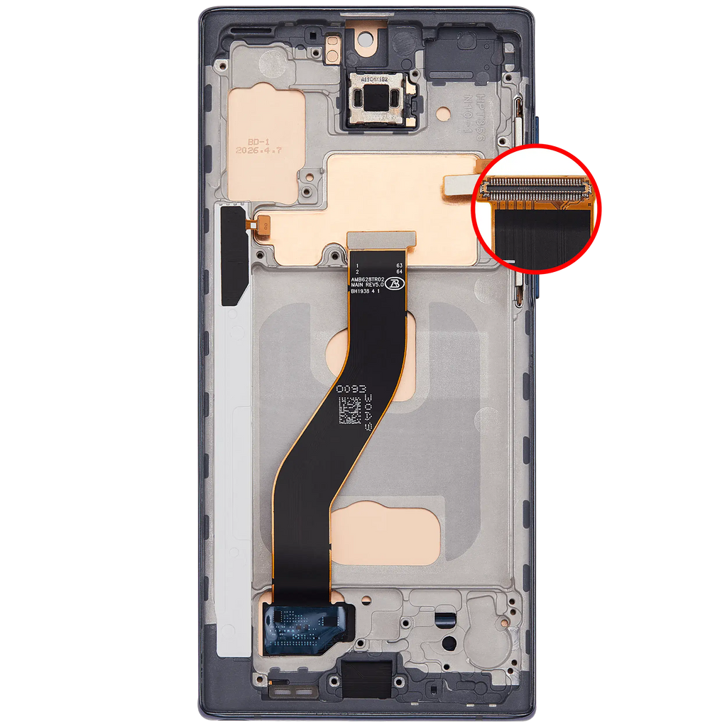 LCD-Display mit Rahmen (Without FingerPrint Sensor) für Samsung Galaxy Note 10 (US & International)(Aftermarket: Incell)(Aura Black)