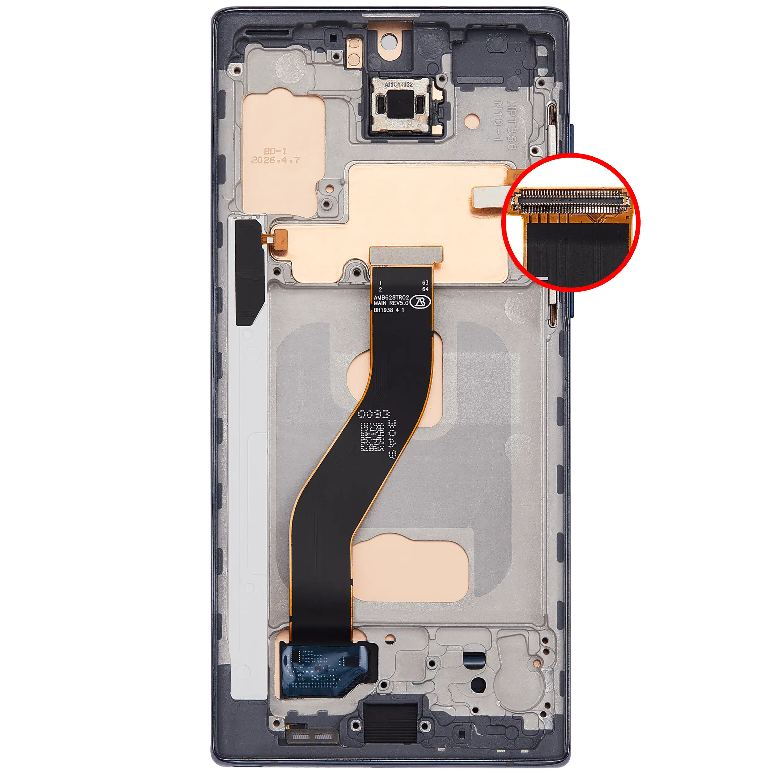 LCD-Display mit Rahmen (Without FingerPrint Sensor) für Samsung Galaxy Note 10 (US & International)(Aftermarket: Incell)(Aura Black)
