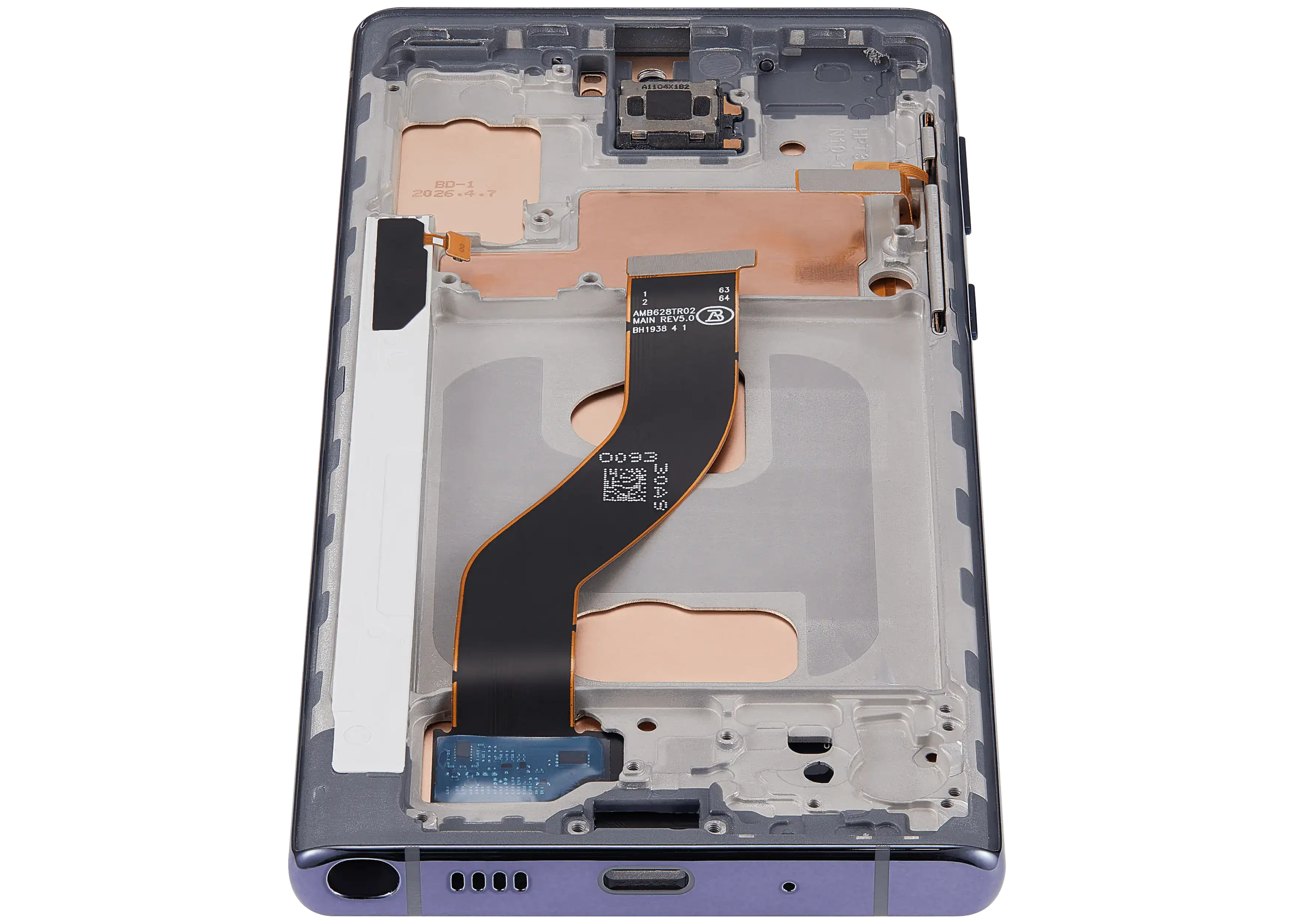 LCD-Display mit Rahmen (Without FingerPrint Sensor) für Samsung Galaxy Note 10 (US & International)(Aftermarket: Incell)(Aura Black)