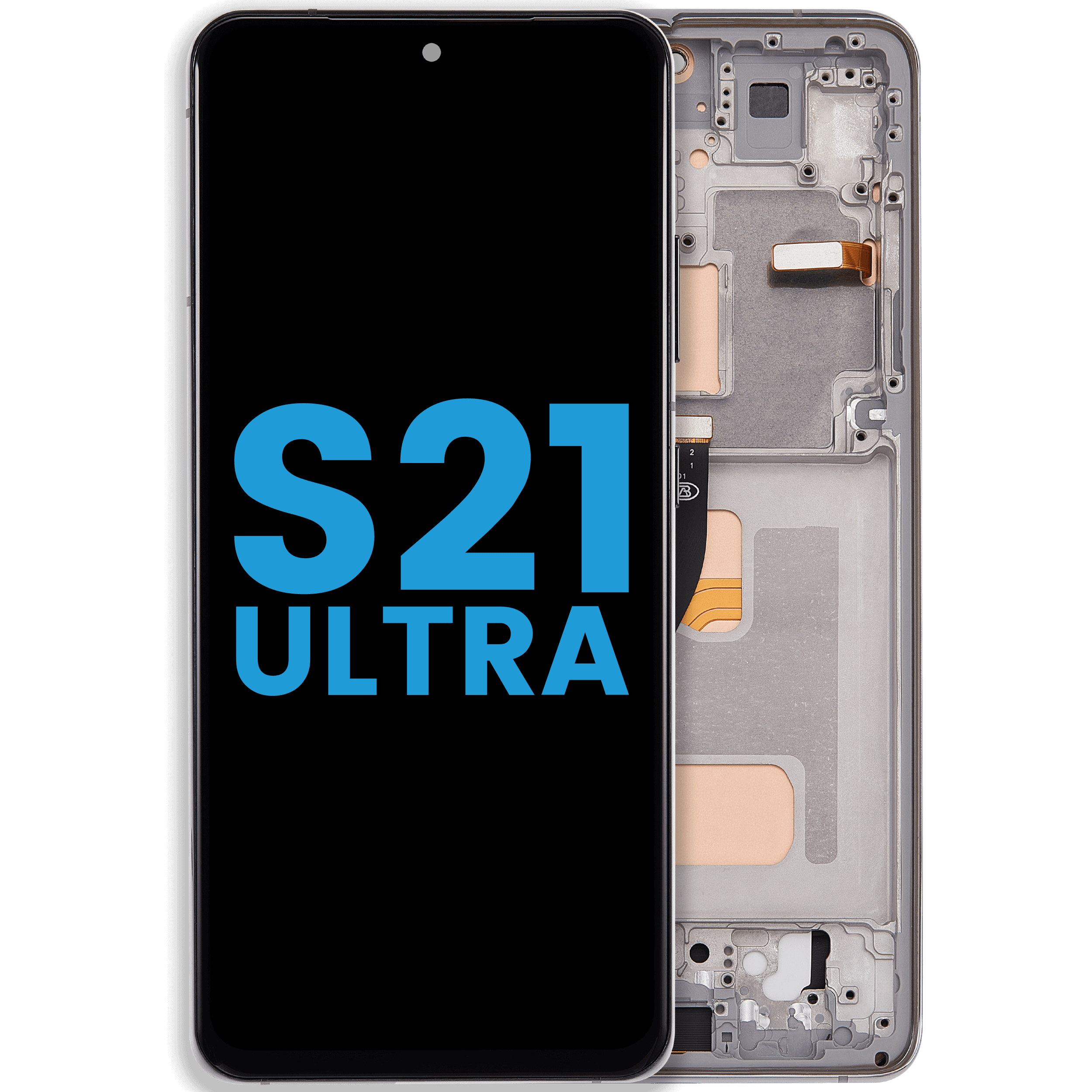 LCD-Display mit Rahmen (Without FingerPrint Sensor) für Samsung Galaxy S21 Ultra (US & International)(Aftermarket: Incell)(Phantom Silver)