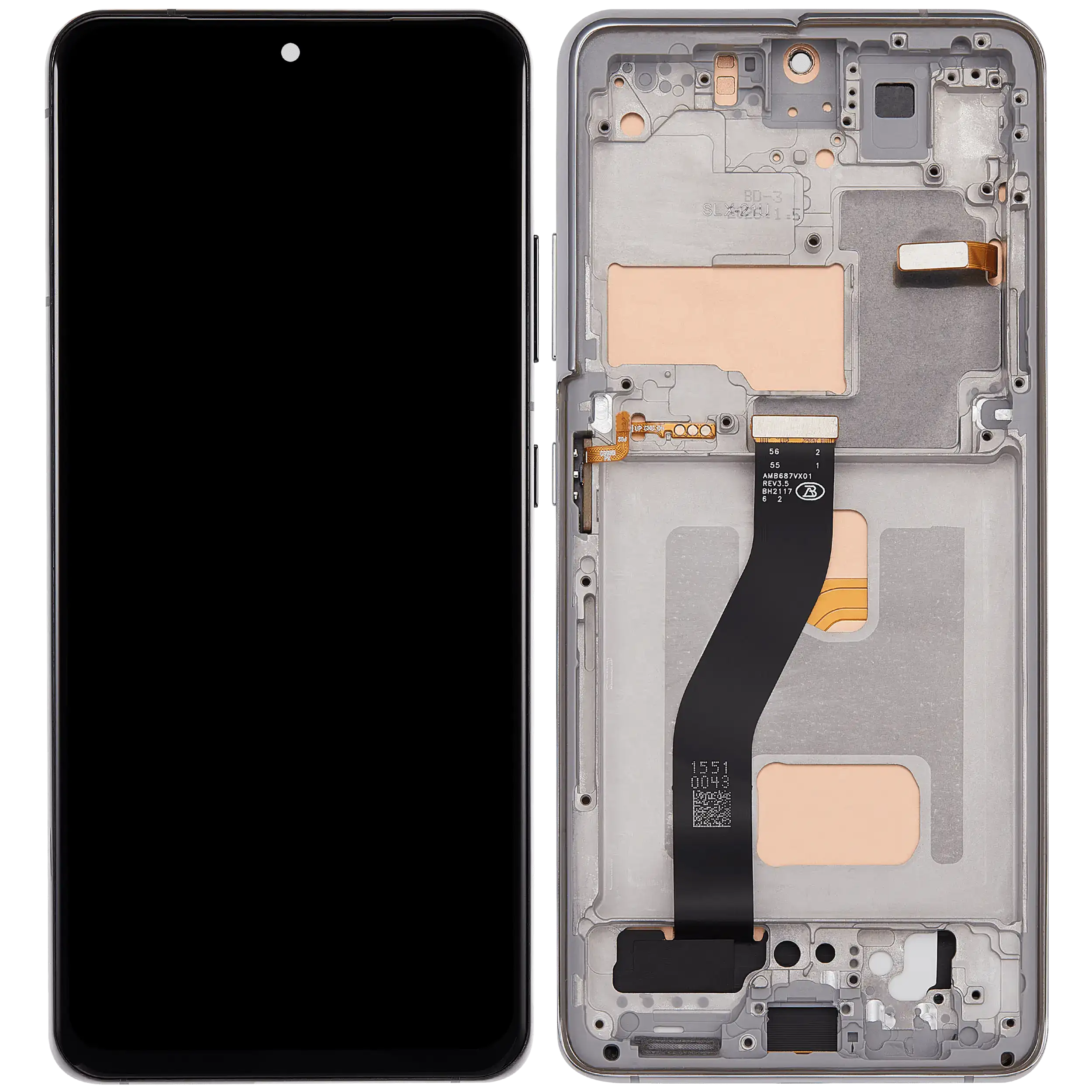 LCD-Display mit Rahmen (Without FingerPrint Sensor) für Samsung Galaxy S21 Ultra (US & International)(Aftermarket: Incell)(Phantom Silver)