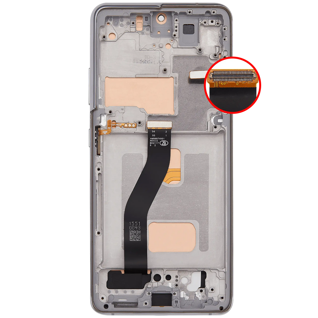 LCD-Display mit Rahmen (Without FingerPrint Sensor) für Samsung Galaxy S21 Ultra (US & International)(Aftermarket: Incell)(Phantom Silver)