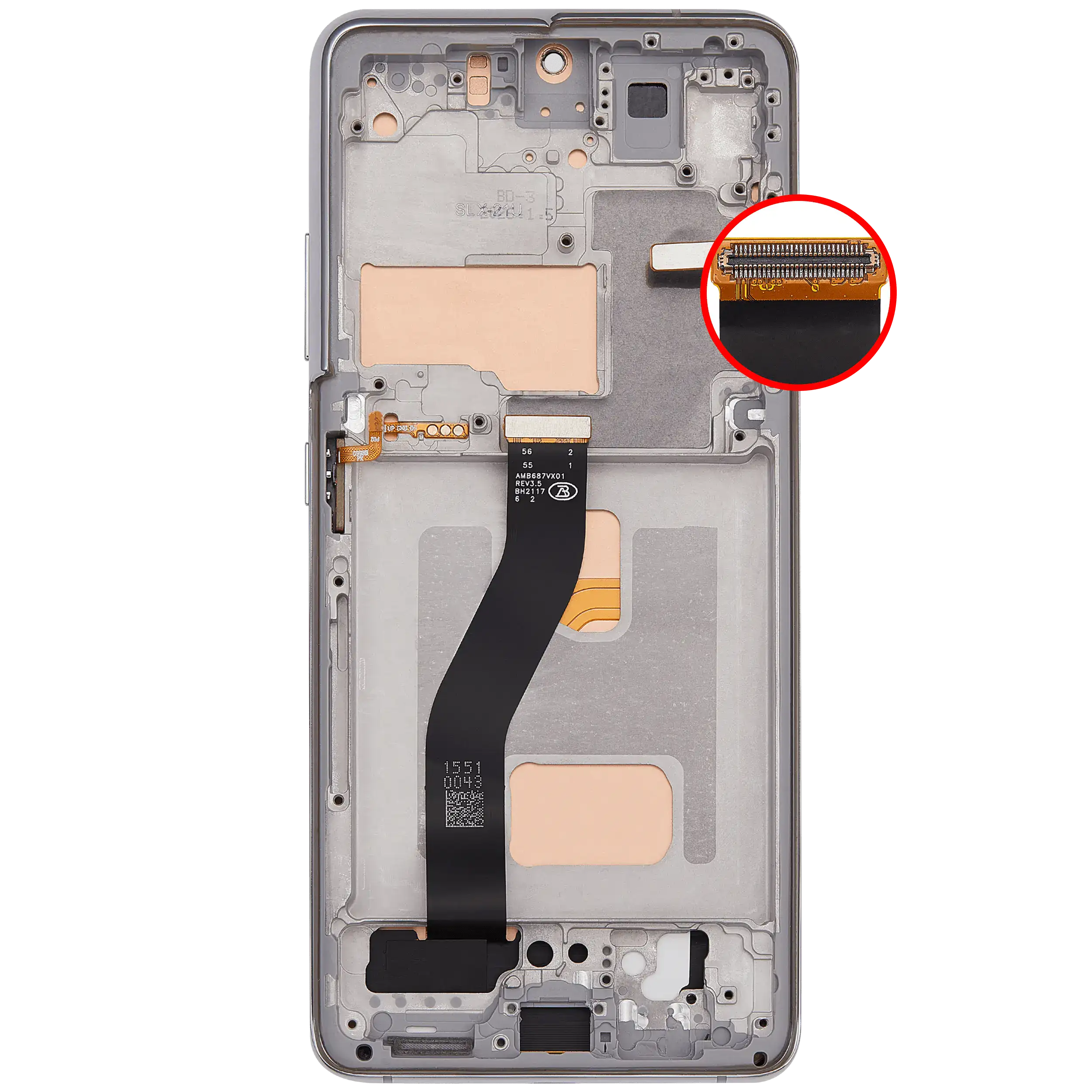 LCD-Display mit Rahmen (Without FingerPrint Sensor) für Samsung Galaxy S21 Ultra (US & International)(Aftermarket: Incell)(Phantom Silver)