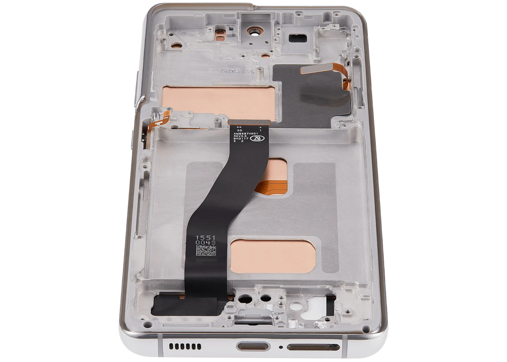 LCD-Display mit Rahmen (Without FingerPrint Sensor) für Samsung Galaxy S21 Ultra (US & International)(Aftermarket: Incell)(Phantom Silver)