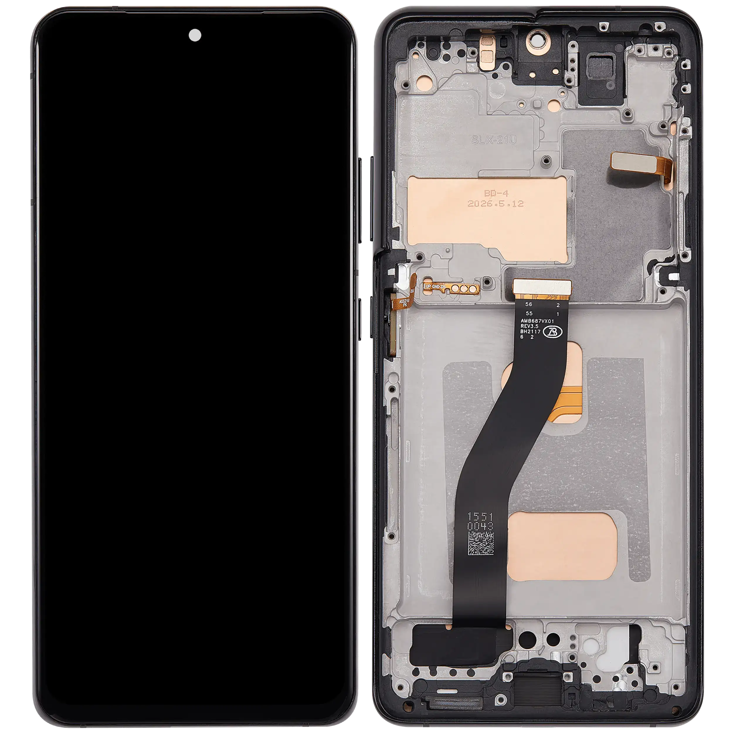 LCD-Display mit Rahmen (Without FingerPrint Sensor) für Samsung Galaxy S21 Ultra (US & International)(Aftermarket: Incell)(Phantom Black)