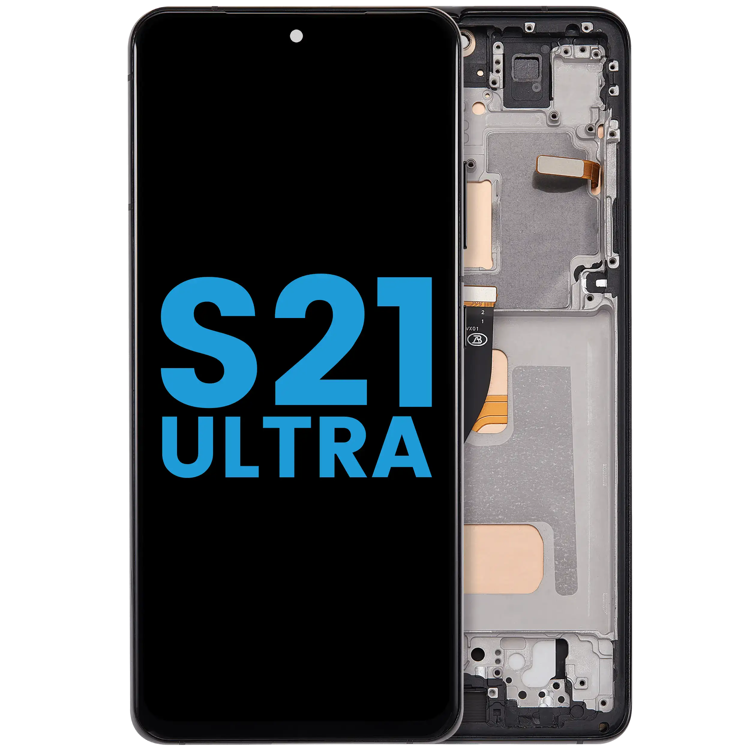LCD-Display mit Rahmen (Without FingerPrint Sensor) für Samsung Galaxy S21 Ultra (US & International)(Aftermarket: Incell)(Phantom Black)