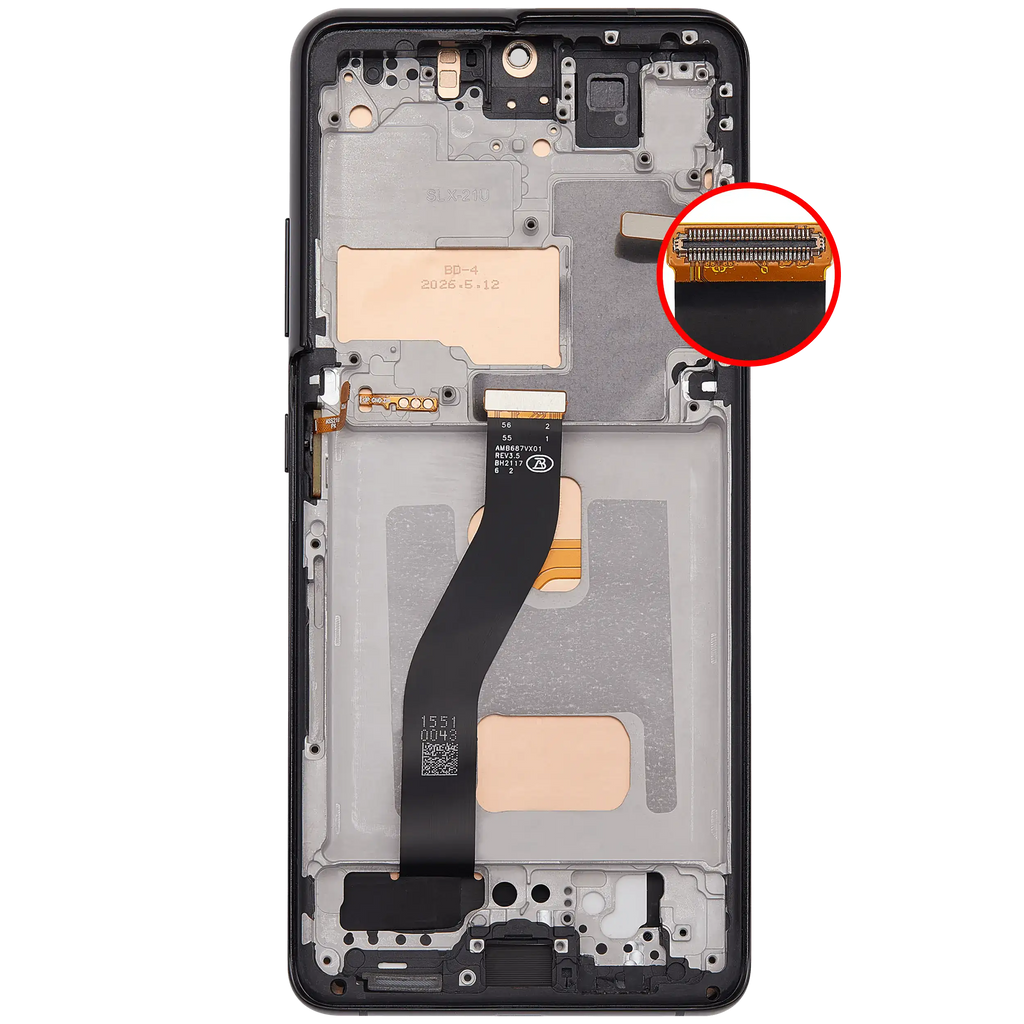 LCD-Display mit Rahmen (Without FingerPrint Sensor) für Samsung Galaxy S21 Ultra (US & International)(Aftermarket: Incell)(Phantom Black)