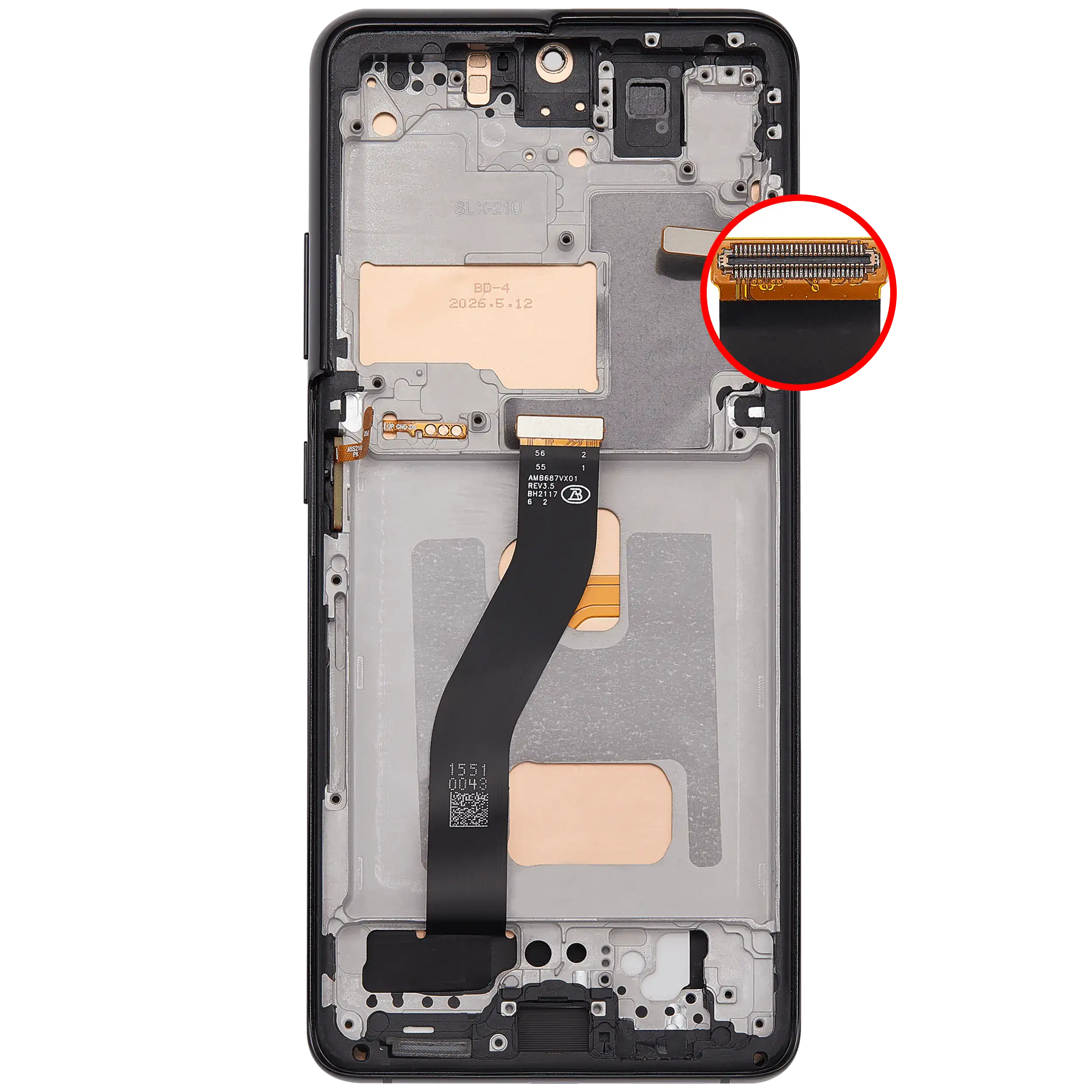 LCD-Display mit Rahmen (Without FingerPrint Sensor) für Samsung Galaxy S21 Ultra (US & International)(Aftermarket: Incell)(Phantom Black)