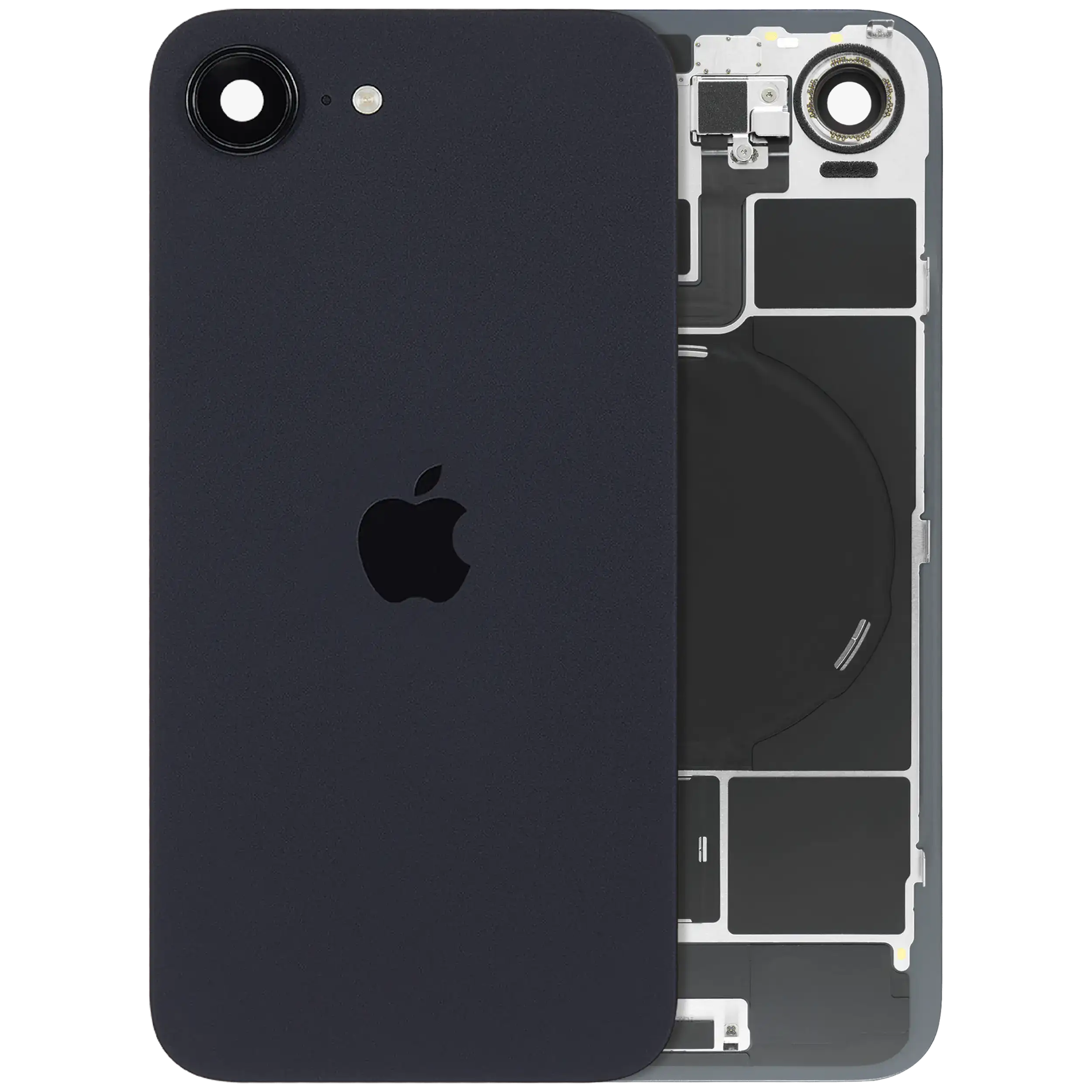 Backcover mit MagSafe Magnet & NFC & Blitz-Flexkabel Compatible für iPhone 17e (Original OEM) (Schwarz)