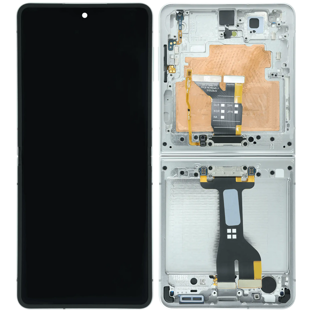 Inner OLED-Display mit Rahmen für Samsung Galaxy Z Flip 7 5G (US-Version) (Refurbished) (Weiß)