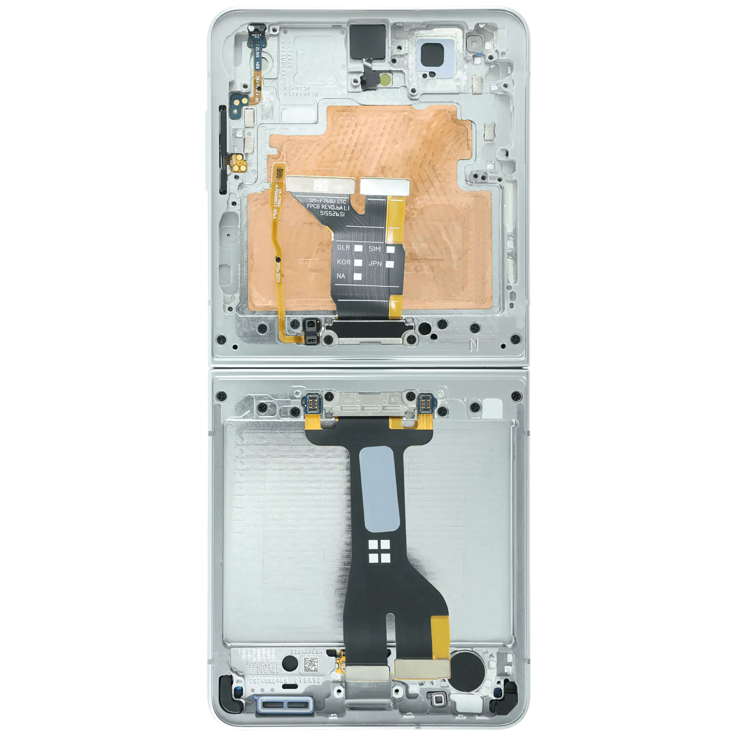 Inner OLED-Display mit Rahmen für Samsung Galaxy Z Flip 7 5G (US-Version) (Refurbished) (Weiß)
