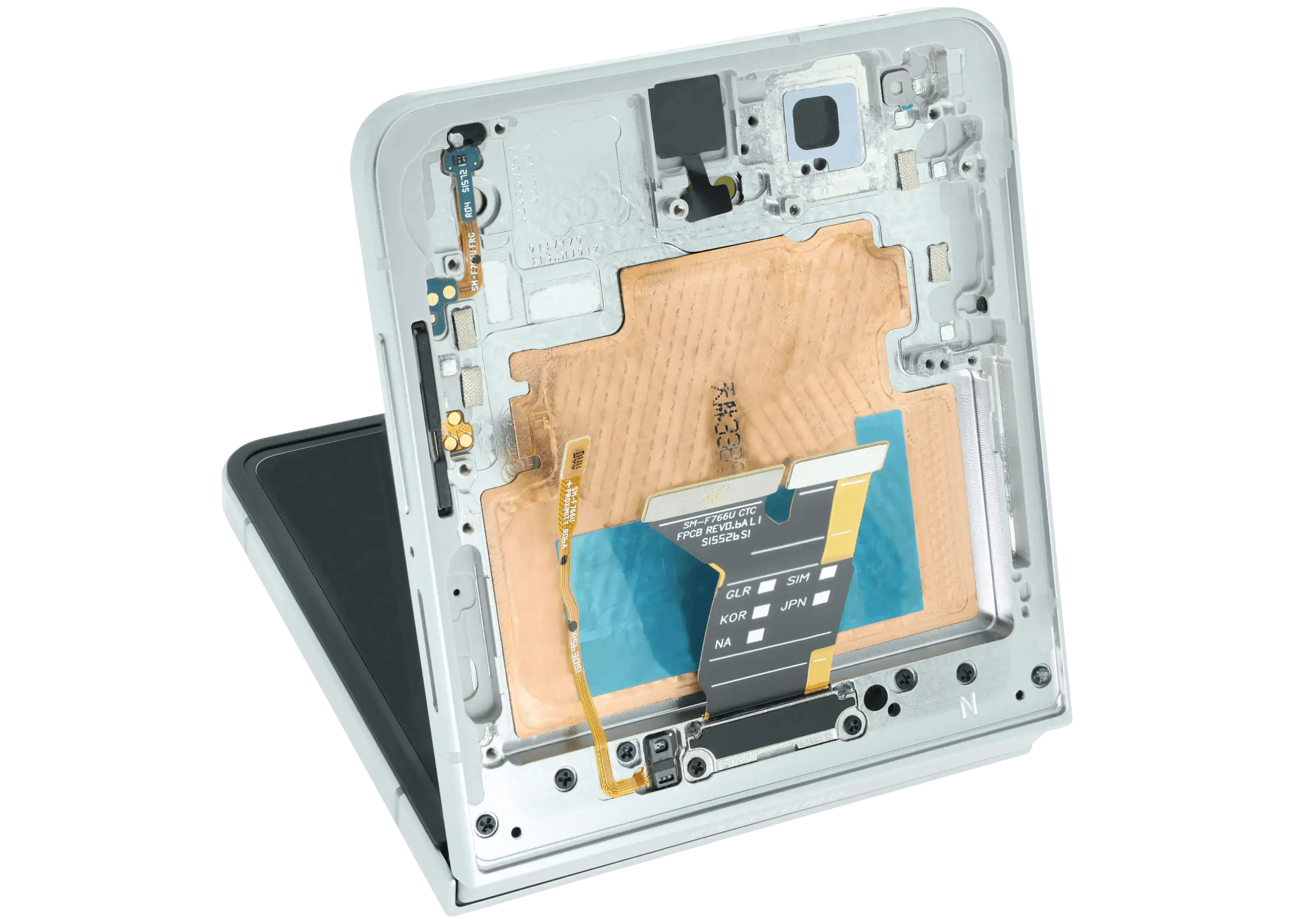 Inner OLED-Display mit Rahmen für Samsung Galaxy Z Flip 7 5G (US-Version) (Refurbished) (Weiß)