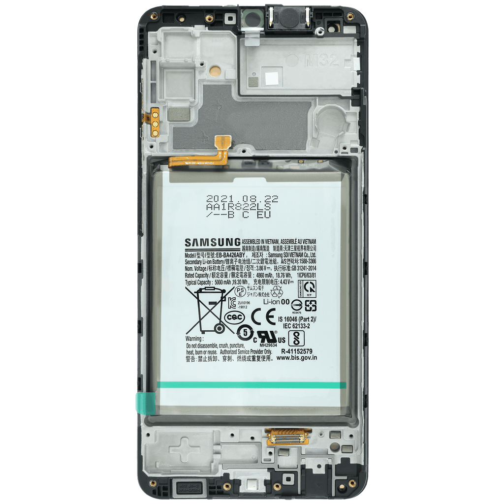 LCD-Display mit Rahmen Compatible für Samsung Galaxy M32 (M325) (Service Pack) (Alle Farben)