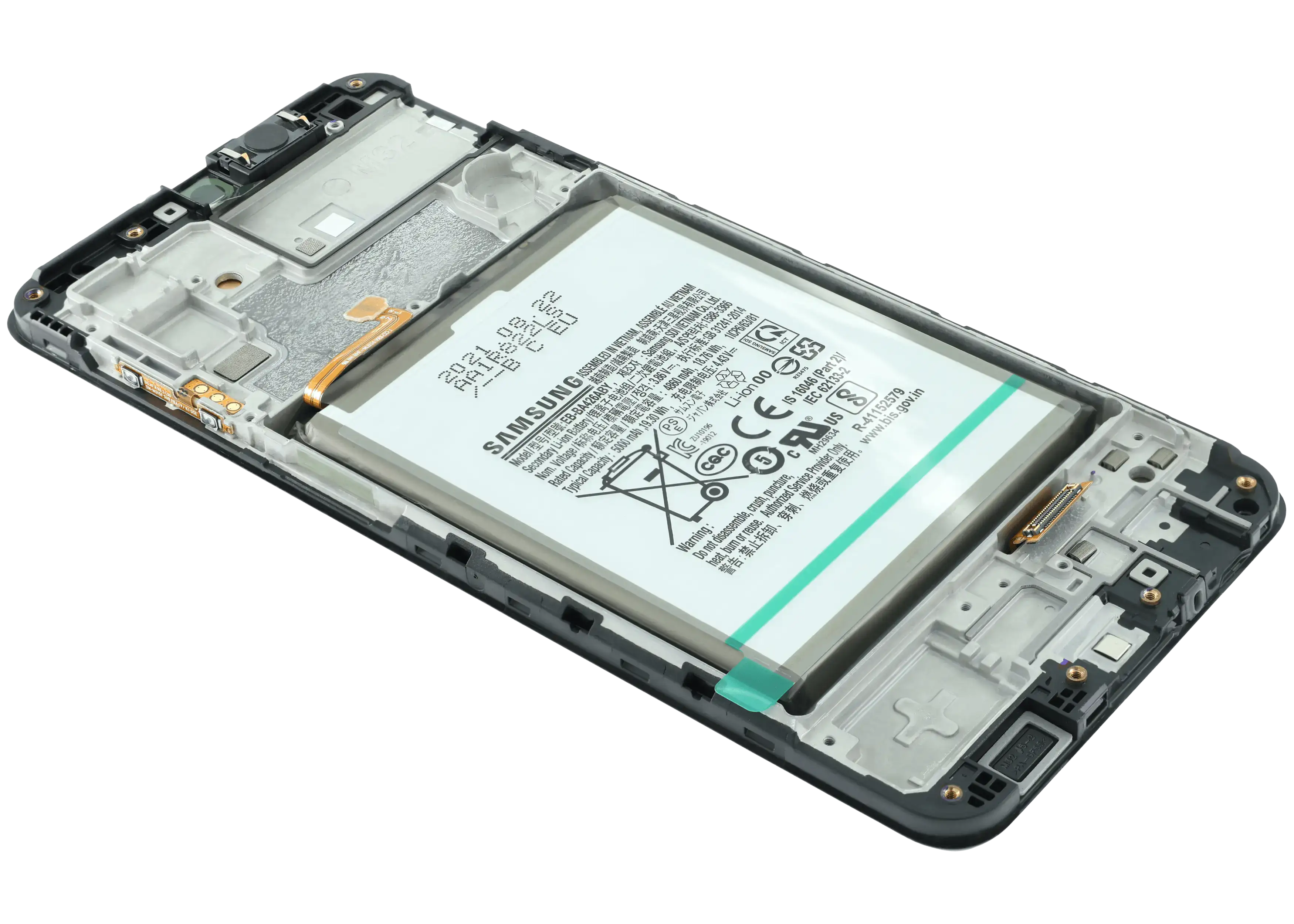 LCD-Display mit Rahmen Compatible für Samsung Galaxy M32 (M325) (Service Pack) (Alle Farben)