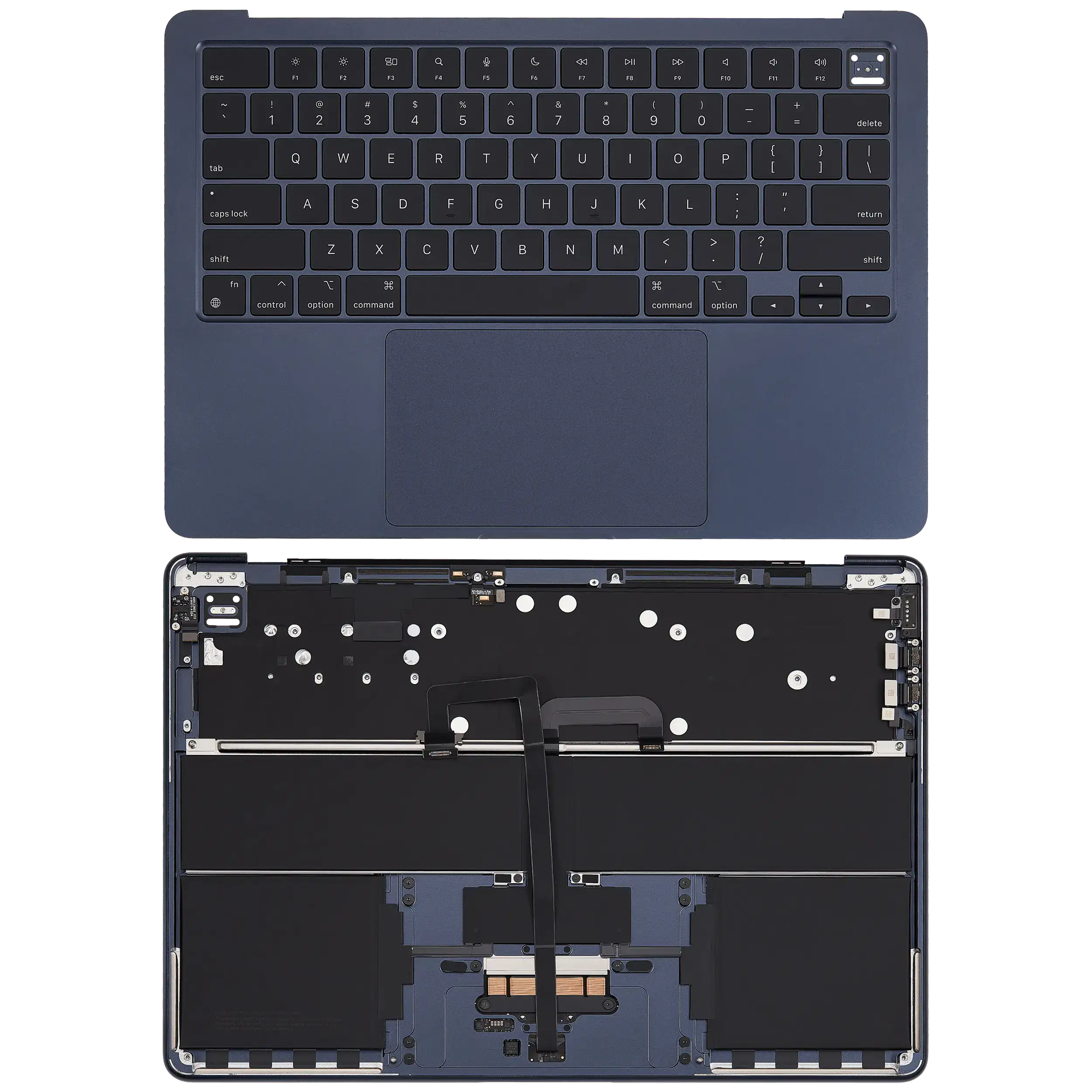 Top case with battery and keyboard for MacBook Air 13" (A3113) (US English) (used OEM pull, Grade A) (Midnight)
