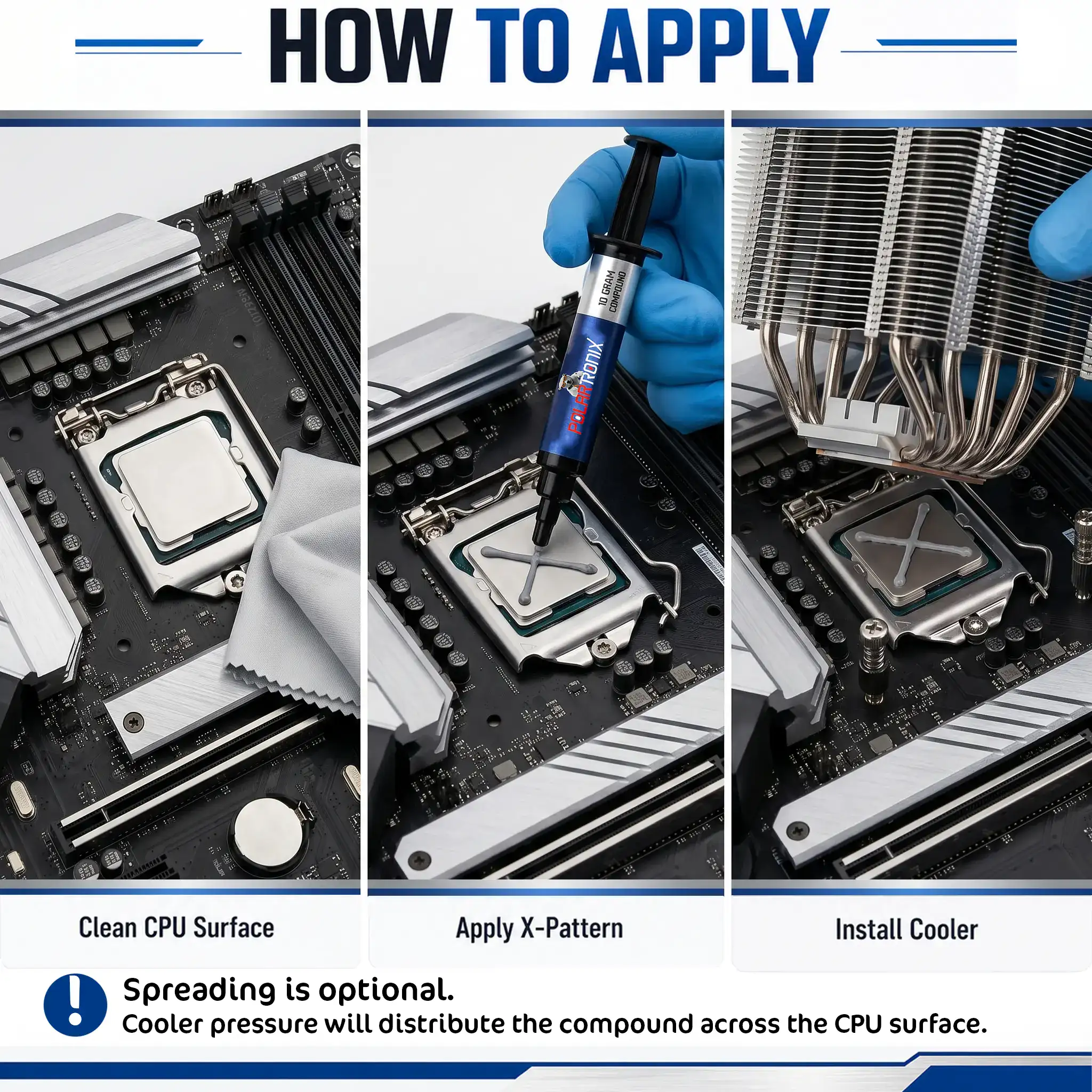 Wärmeleitpaste 12.8W/mK 10g für CPUs und Konsolen PolarTronix
