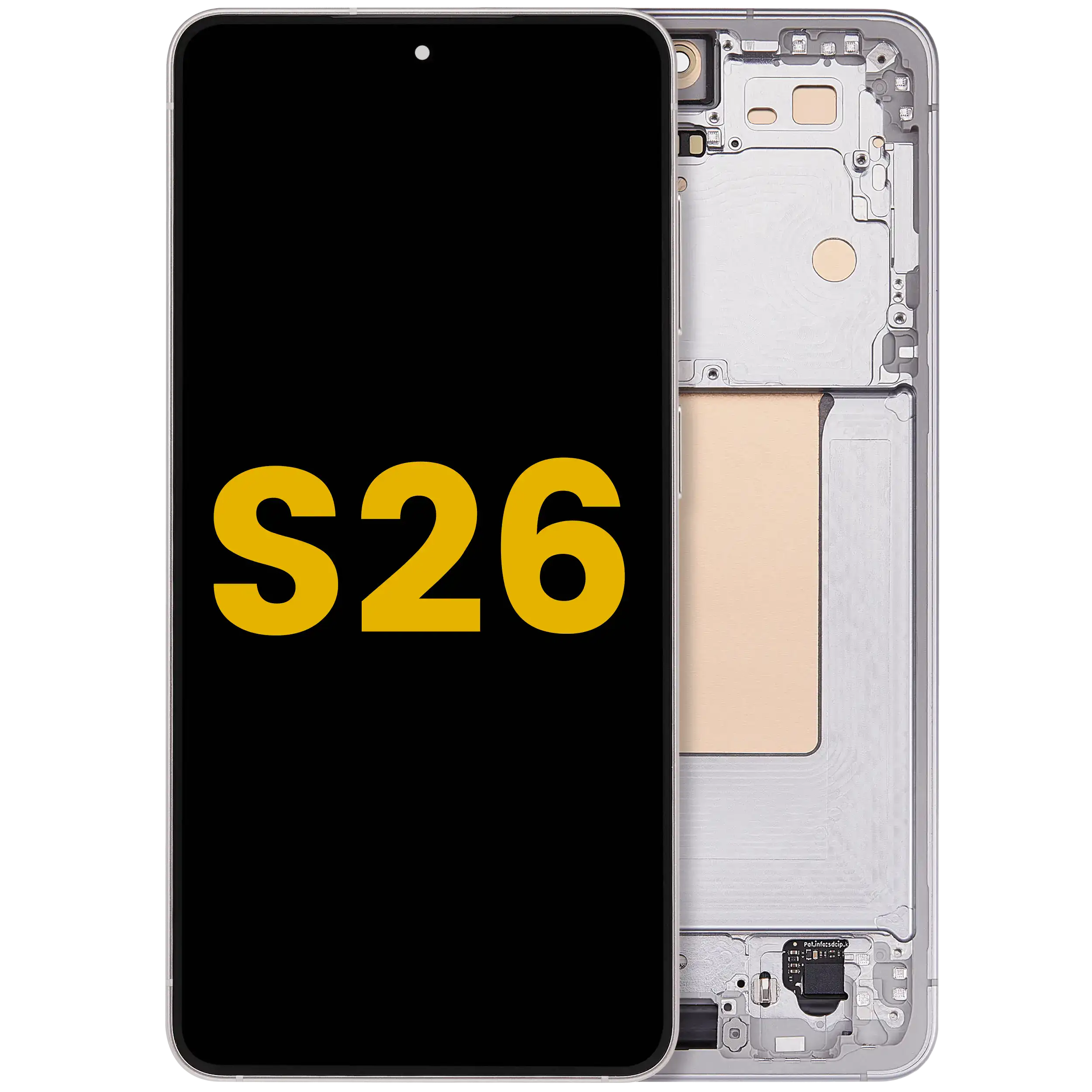 OLED-Display mit Rahmen für Samsung Galaxy S26 5G (US & International) (Refurbished) (Weiß)