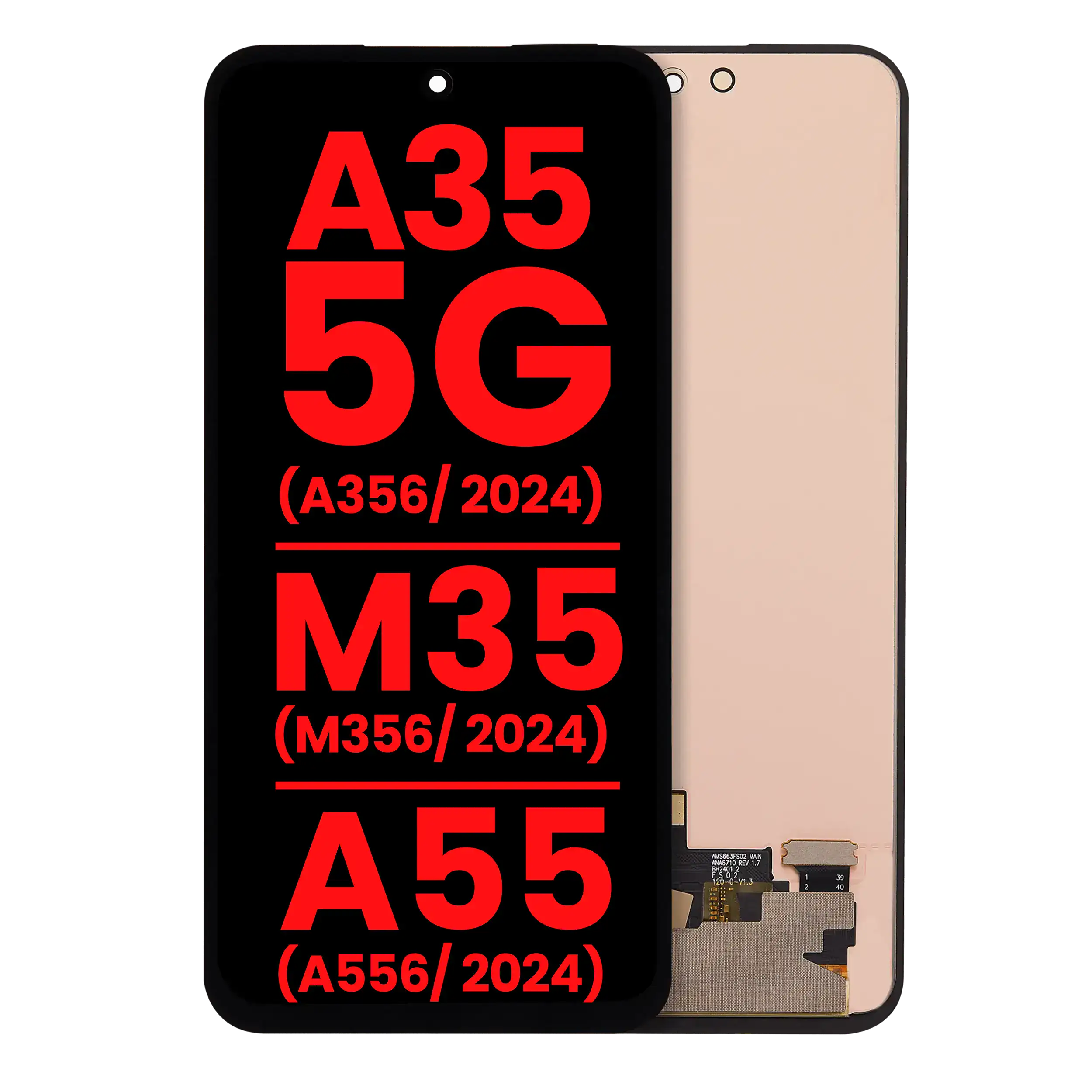OLED-Display ohne Rahmen für Samsung Galaxy A35 5G (A356 / 2024) / M35 (M356 / 2024) / A55 (A556 / 2024) (Aftermarket Plus) (Alle Farben)