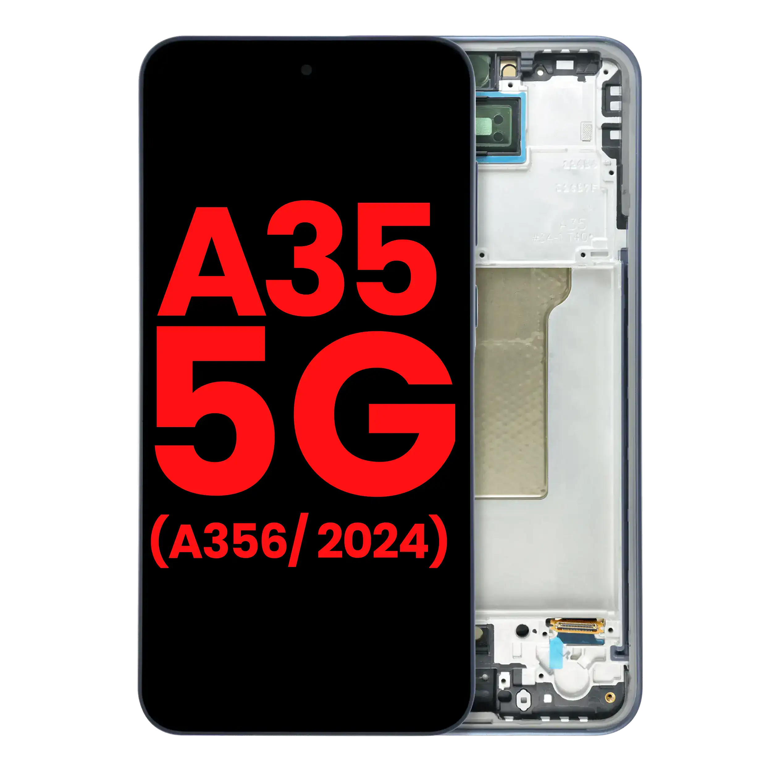 OLED-Display mit Rahmen für Samsung Galaxy A35 5G (A356 / 2024) (Aftermarket Plus) (Navy)