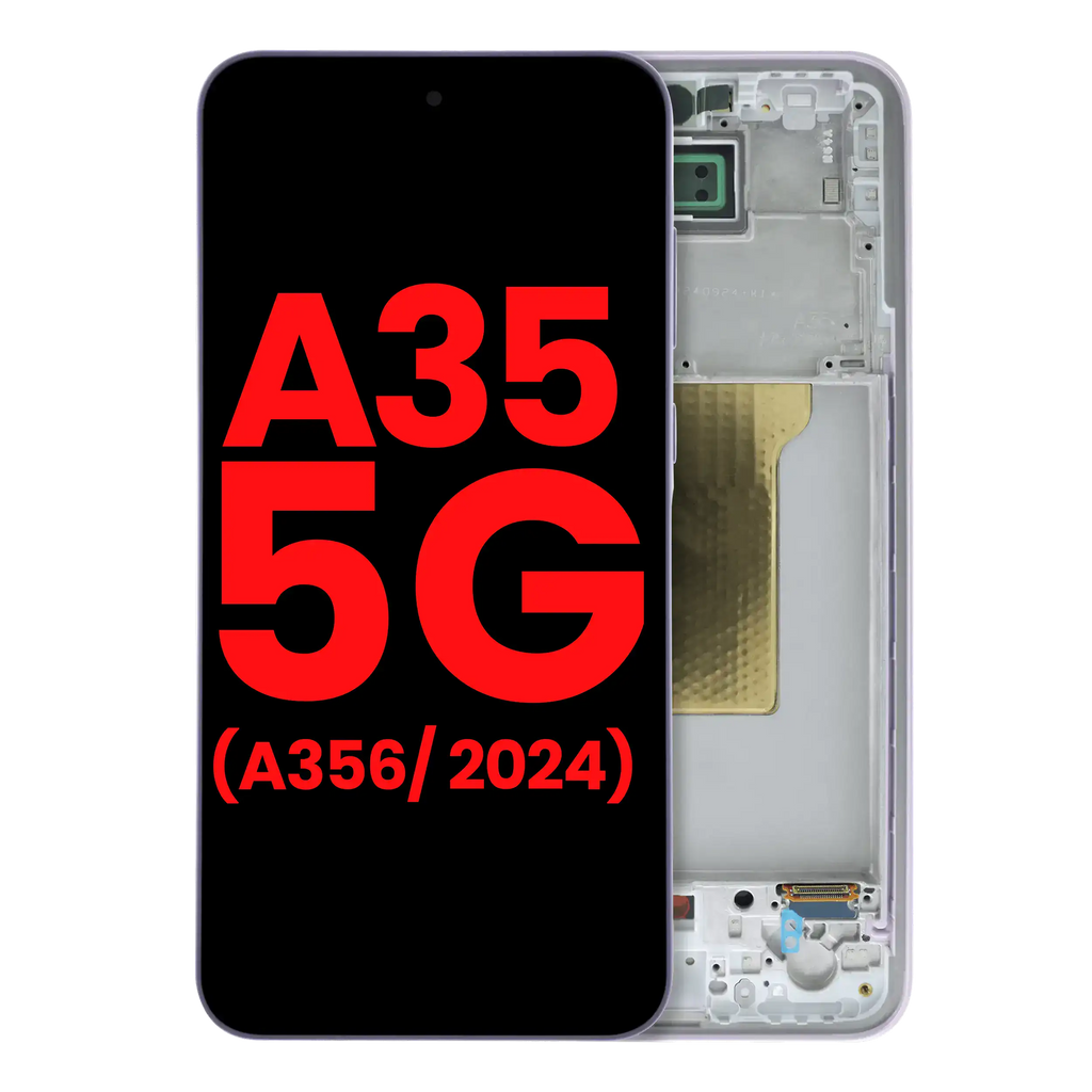 OLED-Display mit Rahmen für Samsung Galaxy A35 5G (A356 / 2024) (Aftermarket Plus) (Lilac)