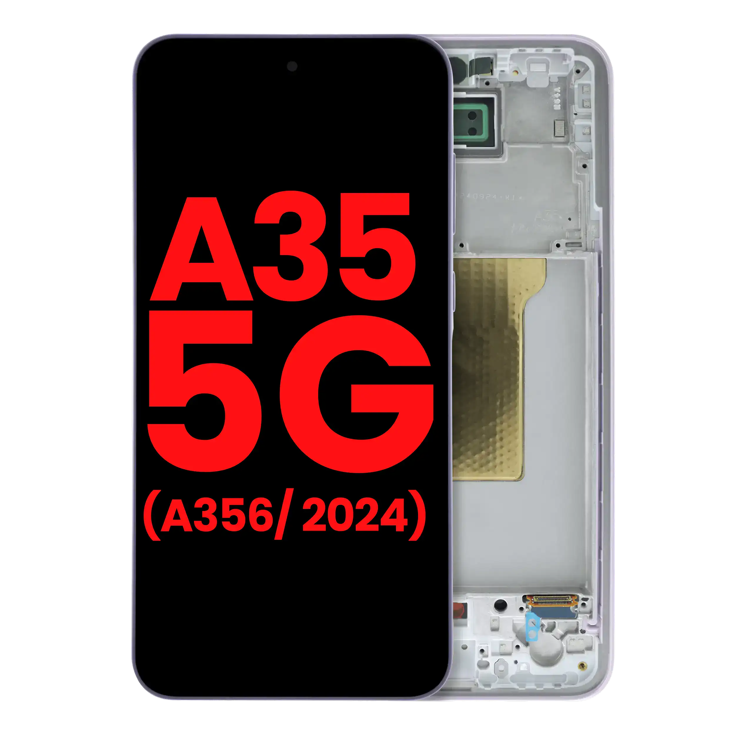 OLED-Display mit Rahmen für Samsung Galaxy A35 5G (A356 / 2024) (Aftermarket Plus) (Lilac)