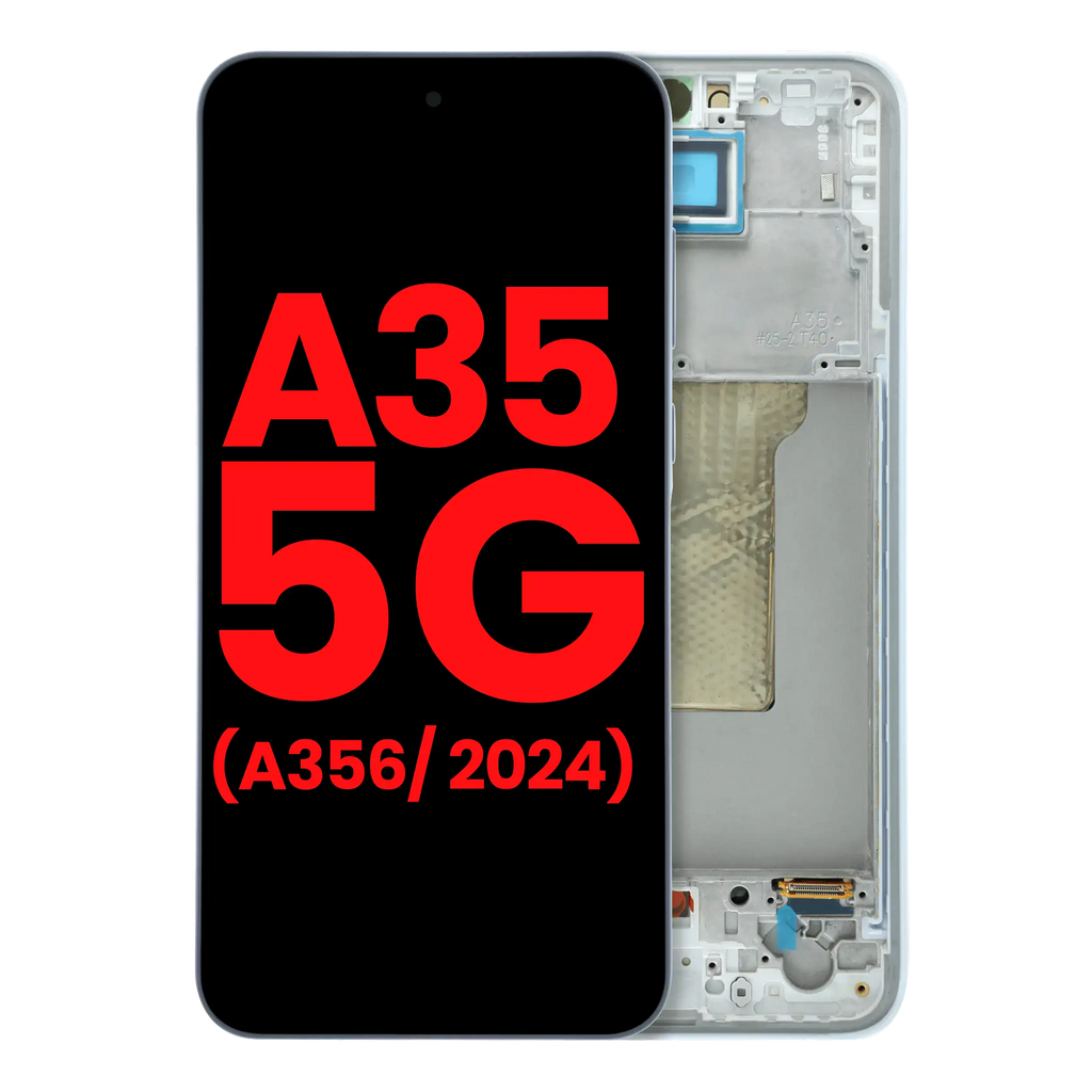 OLED-Display mit Rahmen für Samsung Galaxy A35 5G (A356 / 2024) (Aftermarket Plus) (Iceblue)