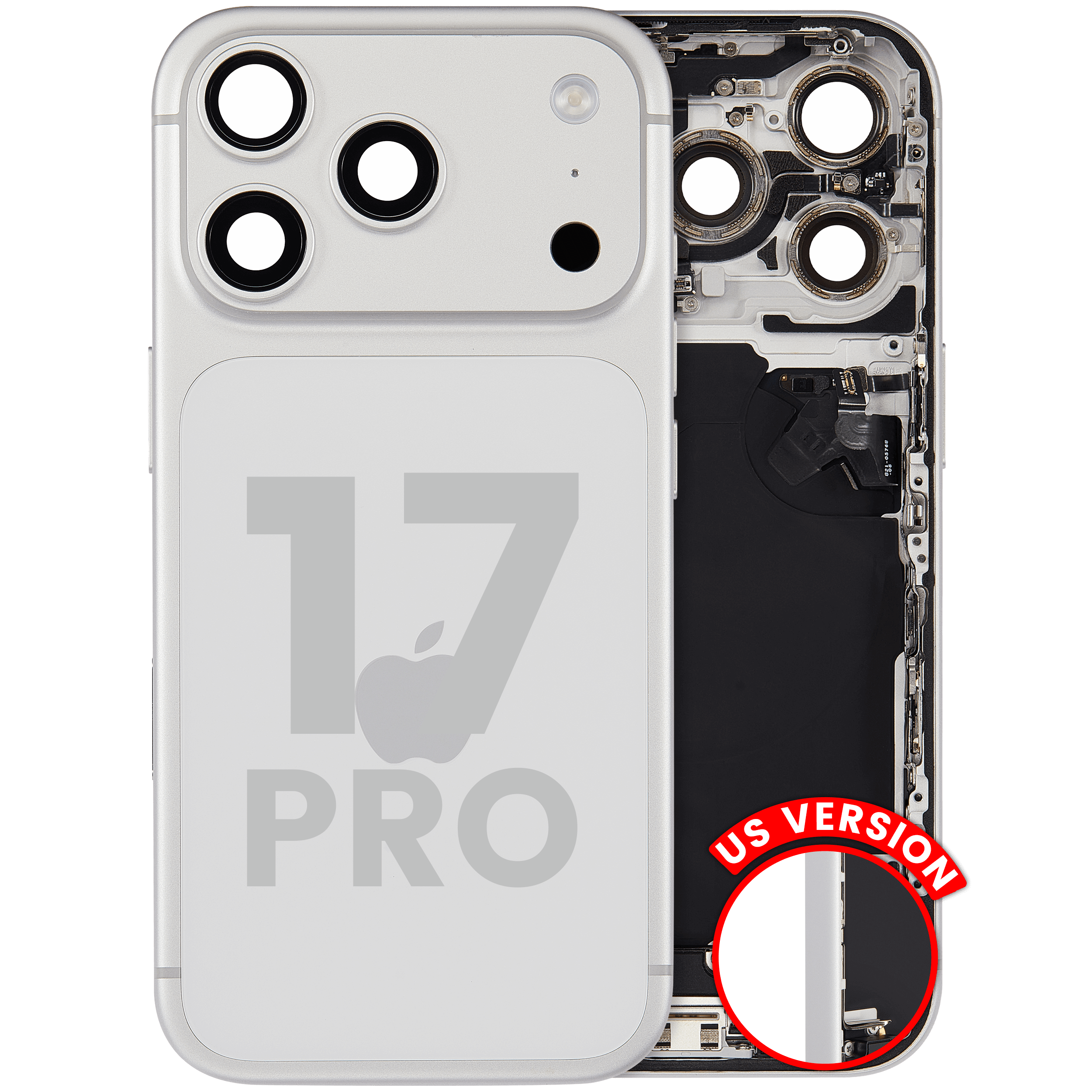 Original Apple-Ausbau B gebraucht – iPhone 17 Pro Backcover/Rahmen Silber