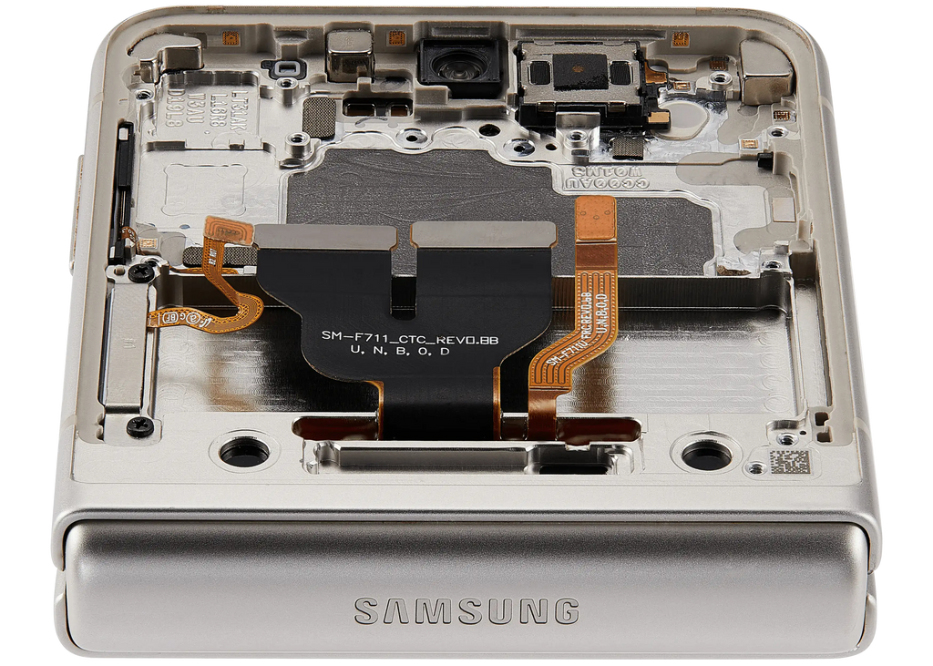 Inner OLED-Display mit Rahmen für Samsung Galaxy Z Flip 3 5G (US & International) (Refurbished) (Weiß)