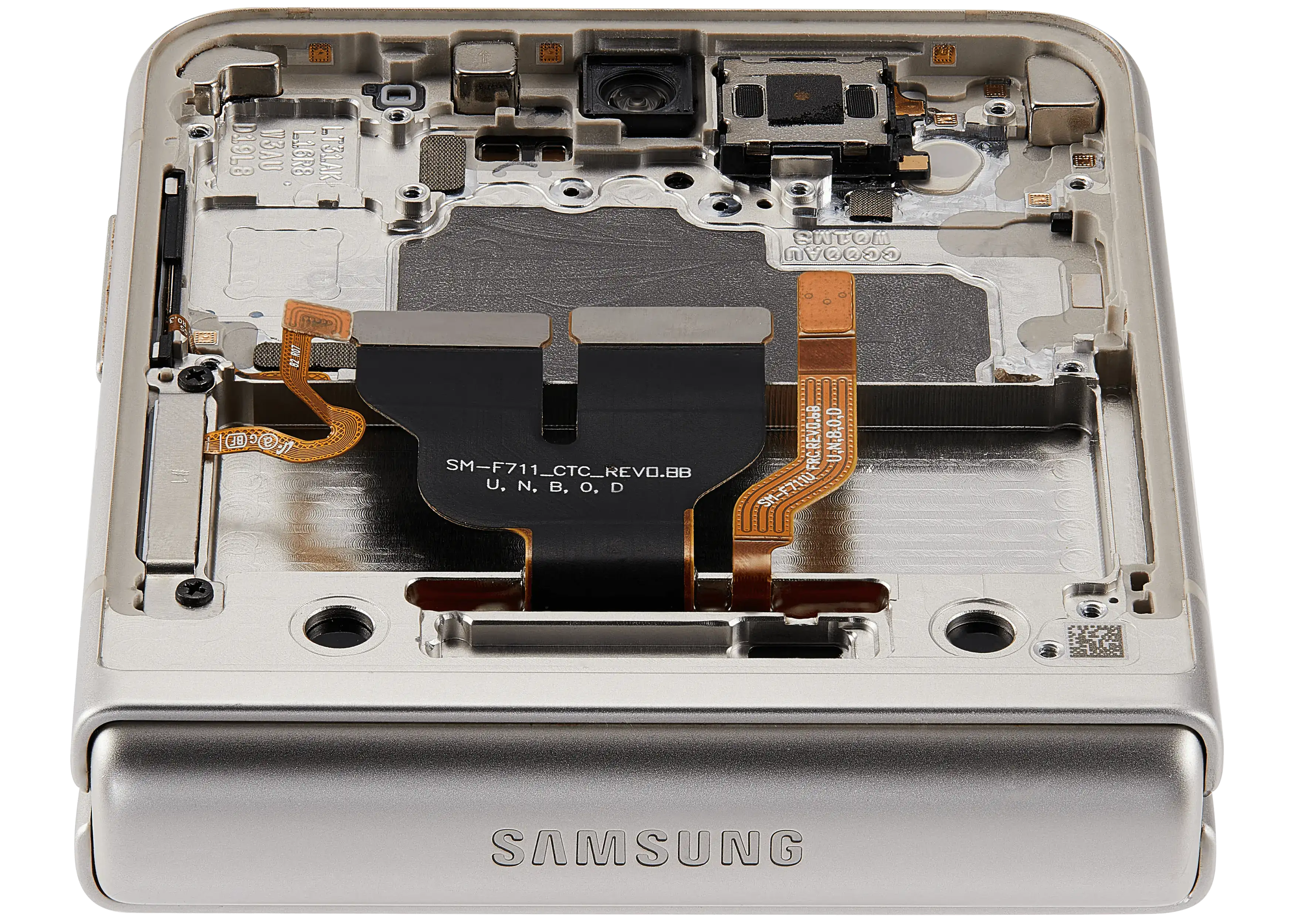 Inner OLED-Display mit Rahmen für Samsung Galaxy Z Flip 3 5G (US & International) (Refurbished) (Weiß)