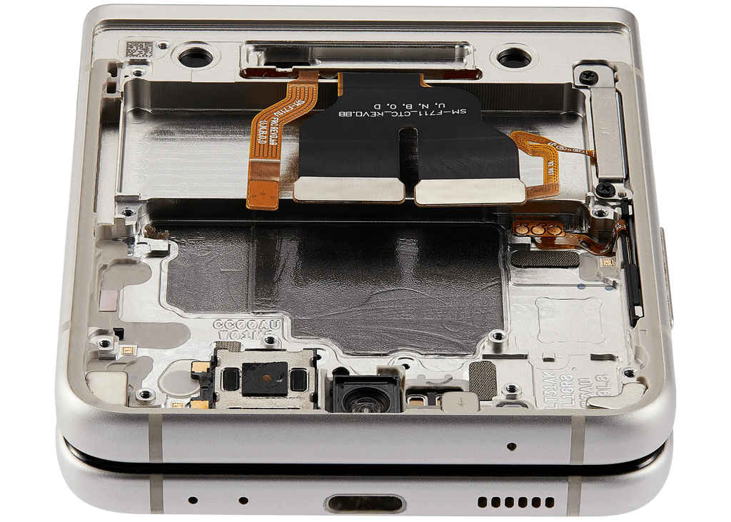 Inner OLED-Display mit Rahmen für Samsung Galaxy Z Flip 3 5G (US & International) (Refurbished) (Weiß)