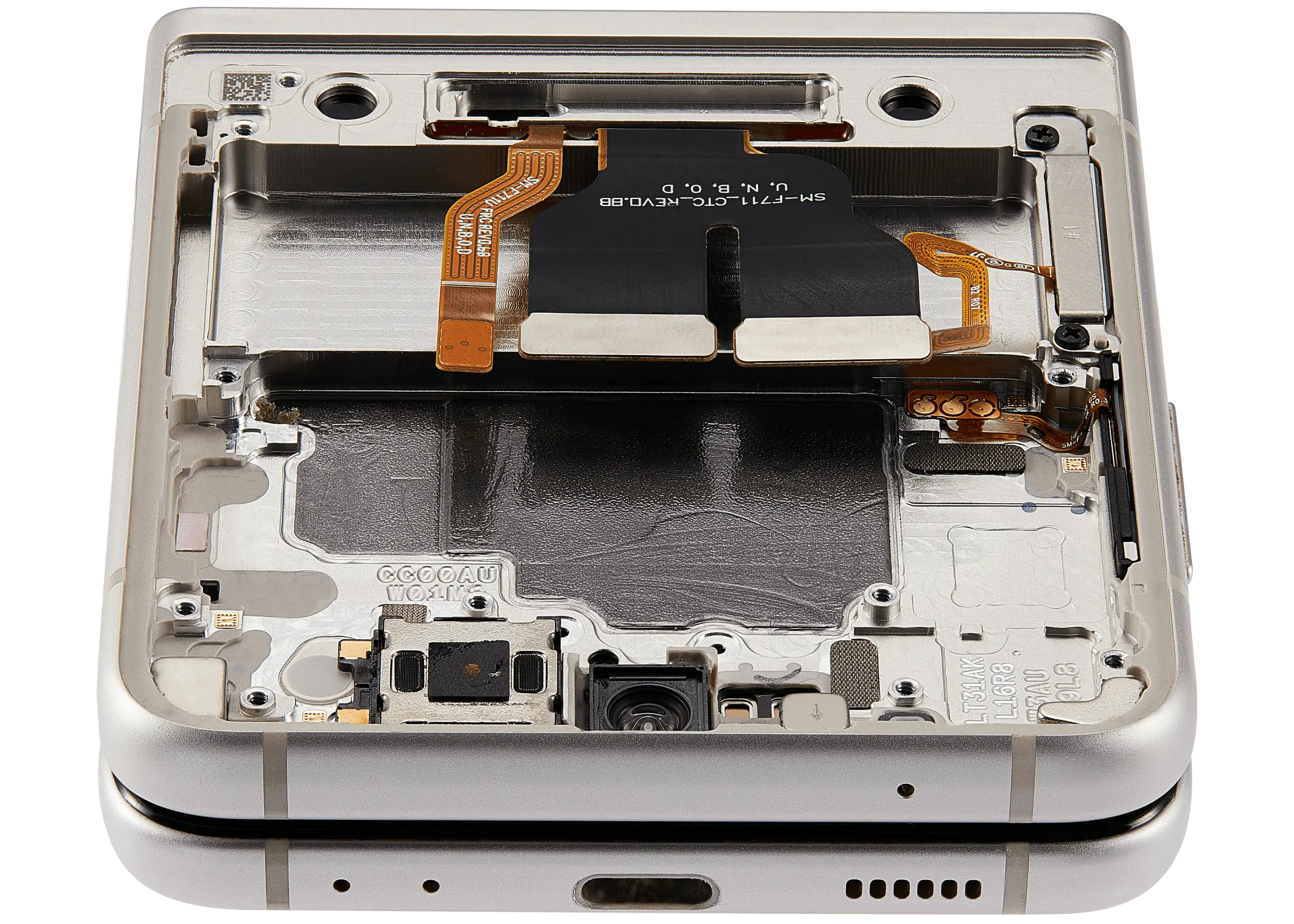 Inner OLED-Display mit Rahmen für Samsung Galaxy Z Flip 3 5G (US & International) (Refurbished) (Weiß)