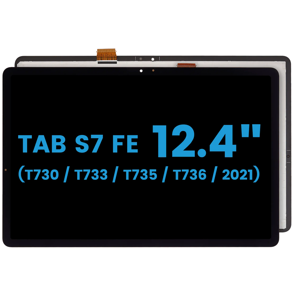 LCD-Display ohne Rahmen für Samsung Galaxy Tab S7 FE 12.4"(T730 / T733 / T735 / T736) (2021) (Aftermarket) (Schwarz)
