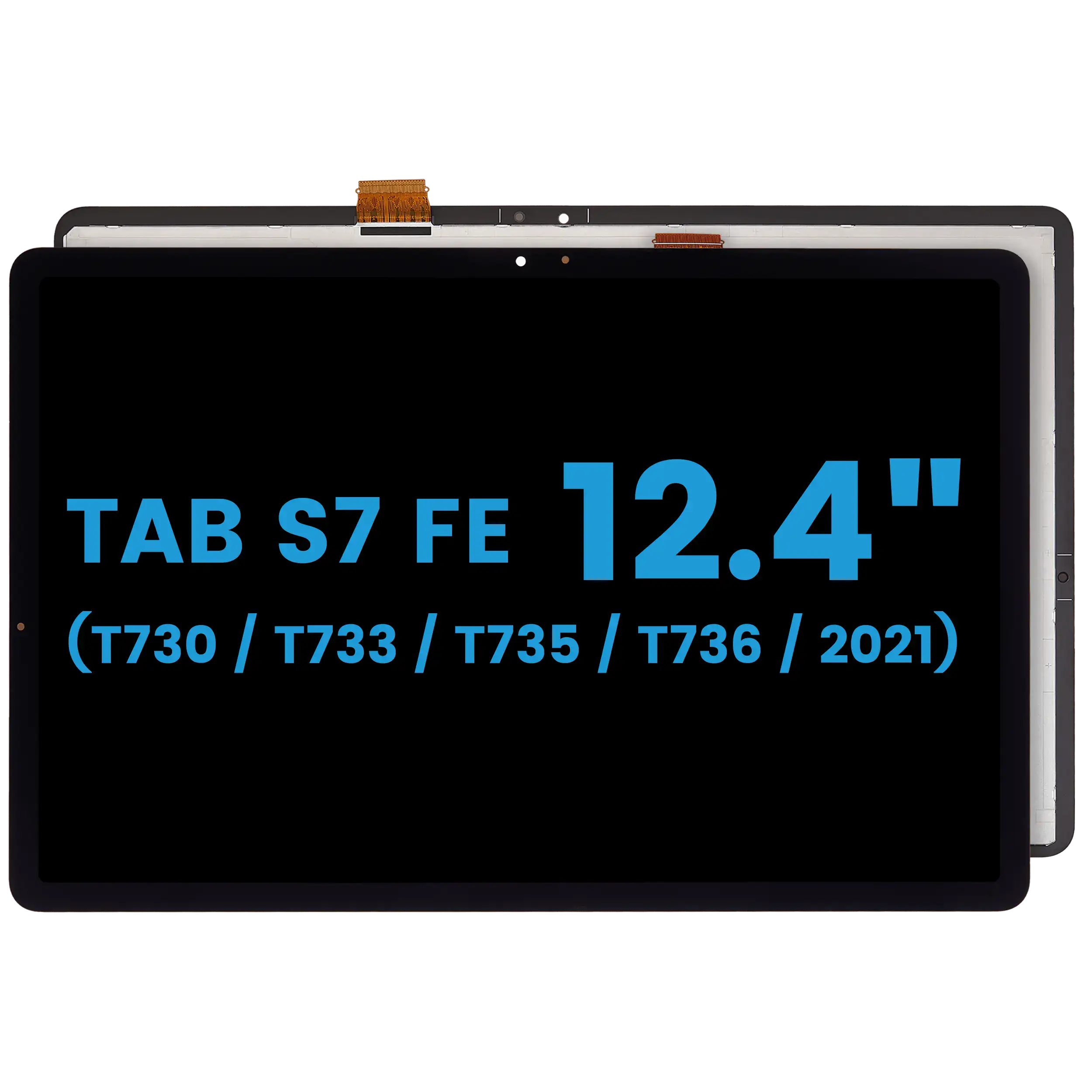 LCD-Display ohne Rahmen für Samsung Galaxy Tab S7 FE 12.4"(T730 / T733 / T735 / T736) (2021) (Aftermarket) (Schwarz)