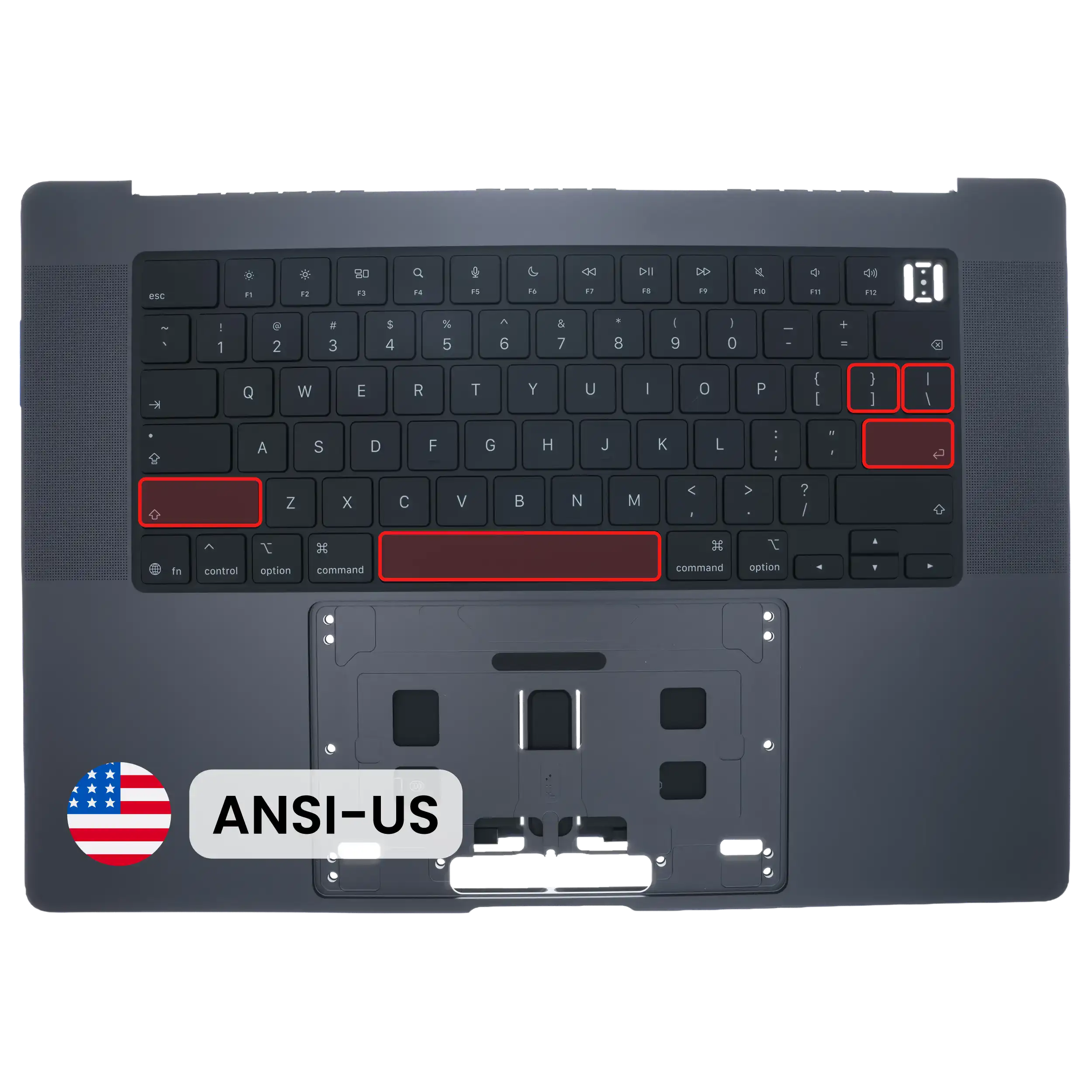 Top Case mit Keyboard (ANSI US) für MacBook Pro 16" A3428 / A3429 (2026) (Original OEM) (Space Schwarz)