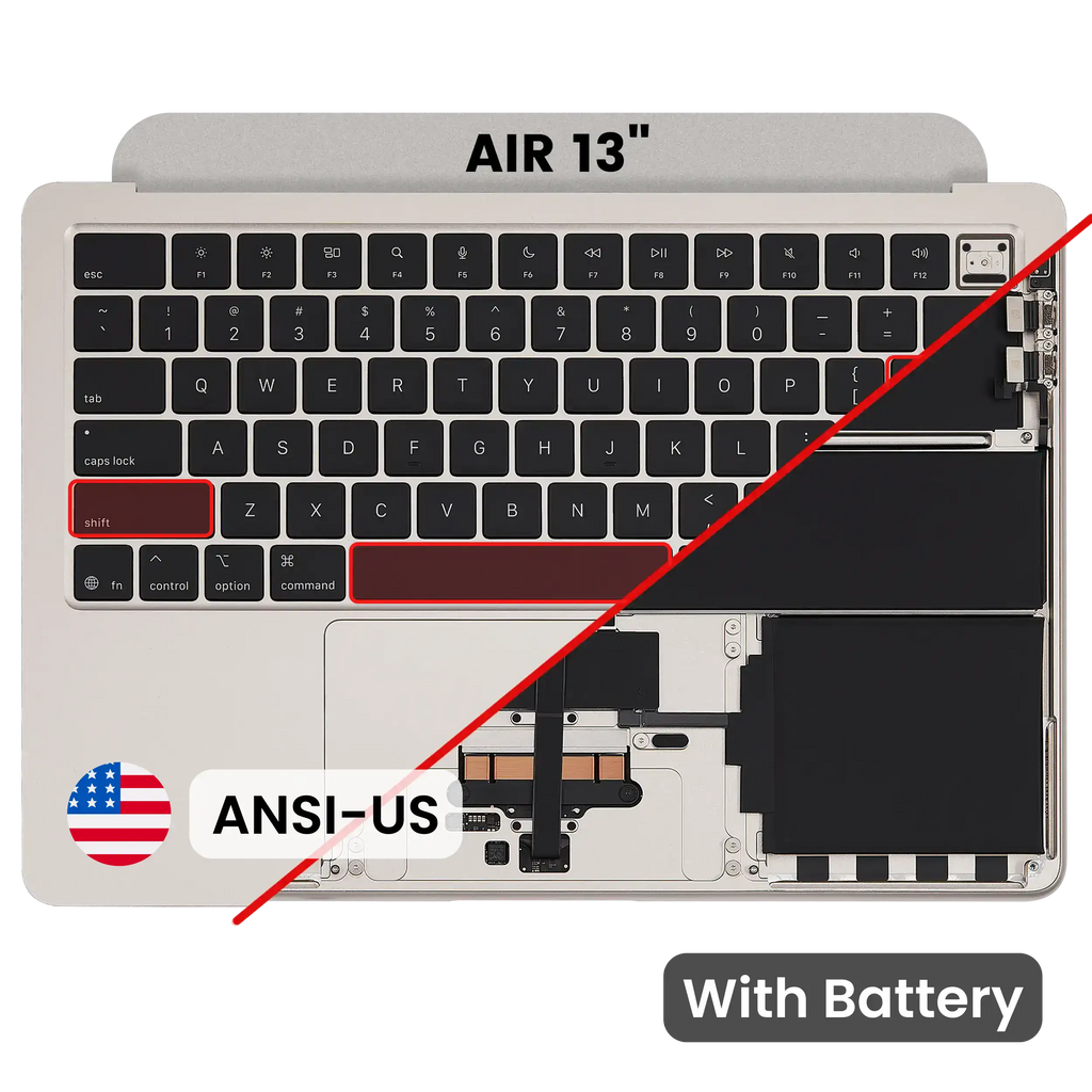 Original OEM-Ausbau Qualität A (gebraucht) – MacBook Air 13" A3240 2025 Top Case