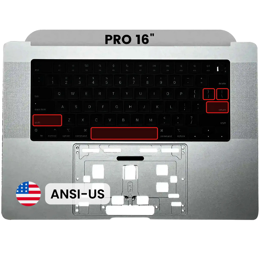 Top Case mit Tastatur für MacBook Pro 16" A2991 (2023) (US-Tastatur) (Silber)