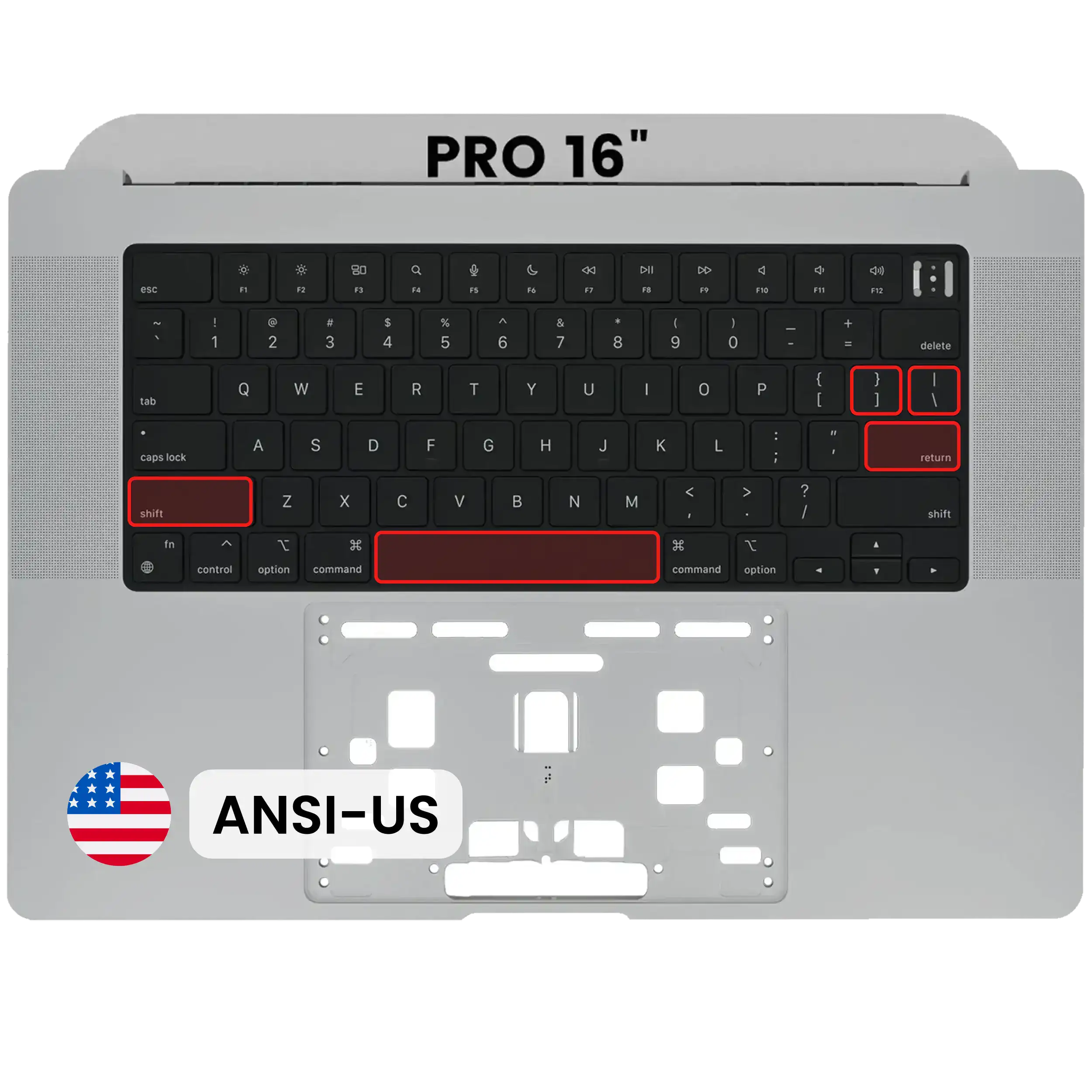 Top Case with Keyboard for MacBook Pro 16" A2485 (2021) / MacBook Pro 16" A2780 (2023) (US Keyboard, Space Gray)