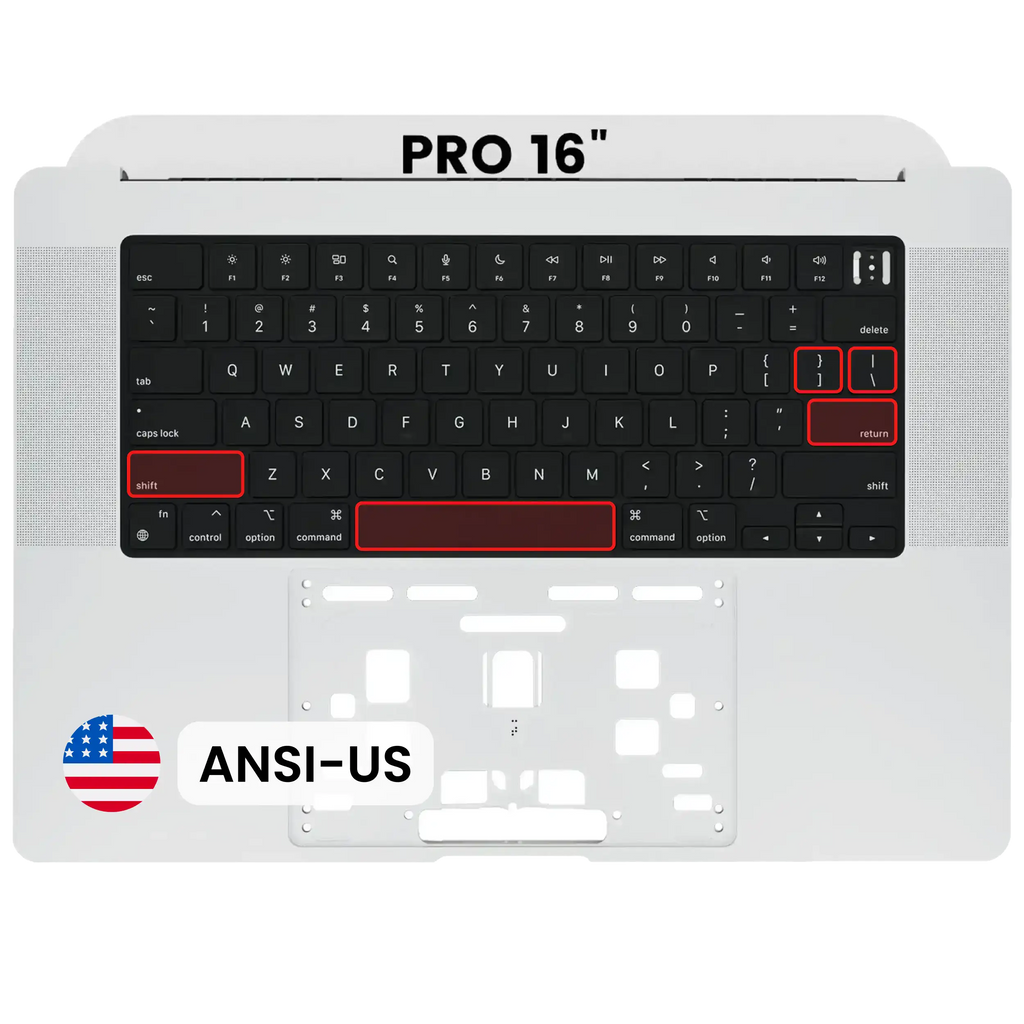 Top Case+Tastatur für MacBook Pro 16 A2485/A2780 US Silber