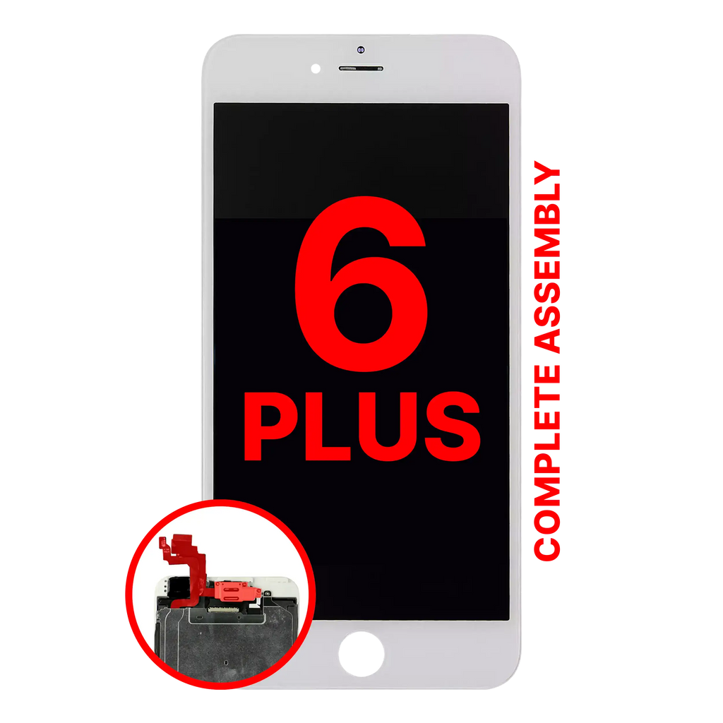 Complete LCD-Display für iPhone 6 Plus (mit Front Camera: Prox Sensor & Ear Speaker) (Aftermarket Pro: XO7) (Weiß)