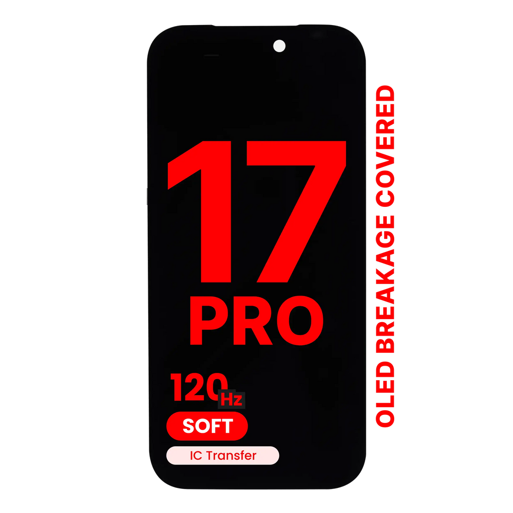 OLED Display compatible with iPhone 17 Pro (Aftermarket Pro: XO7 Soft) (120Hz)
