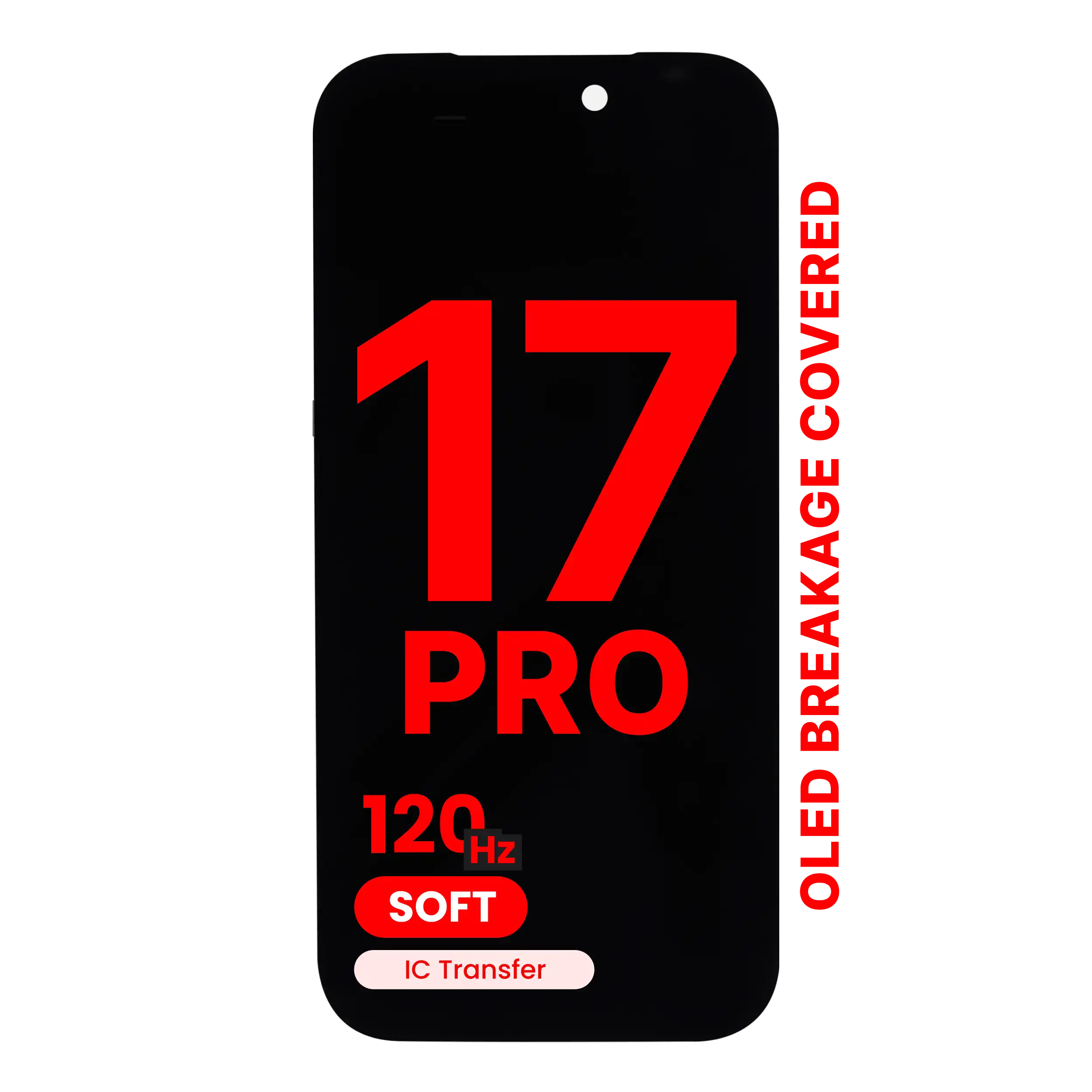 OLED Display compatible with iPhone 17 Pro (Aftermarket Pro: XO7 Soft) (120Hz)